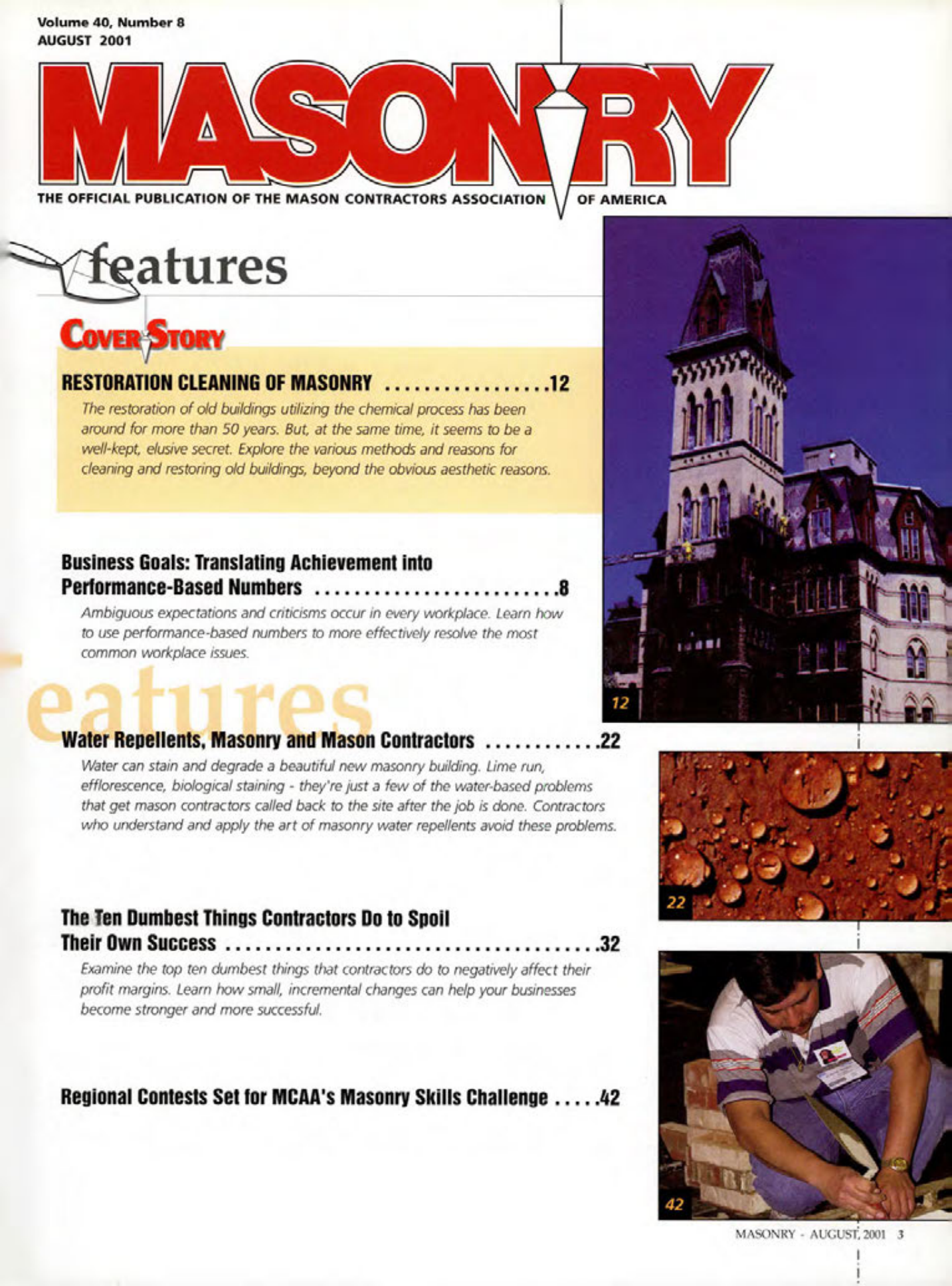 Masonry Magazine August 2001 Page. 3