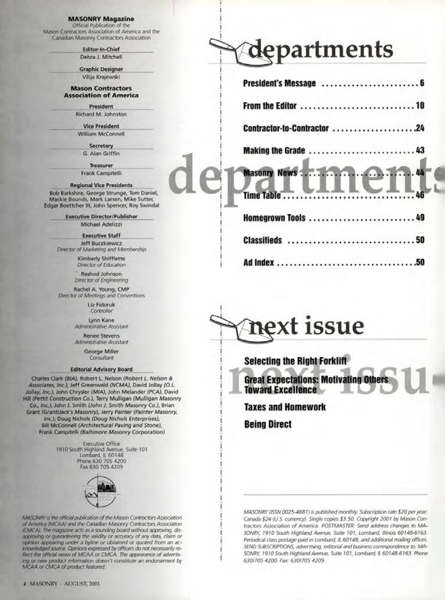Masonry Magazine August 2001 Page. 4