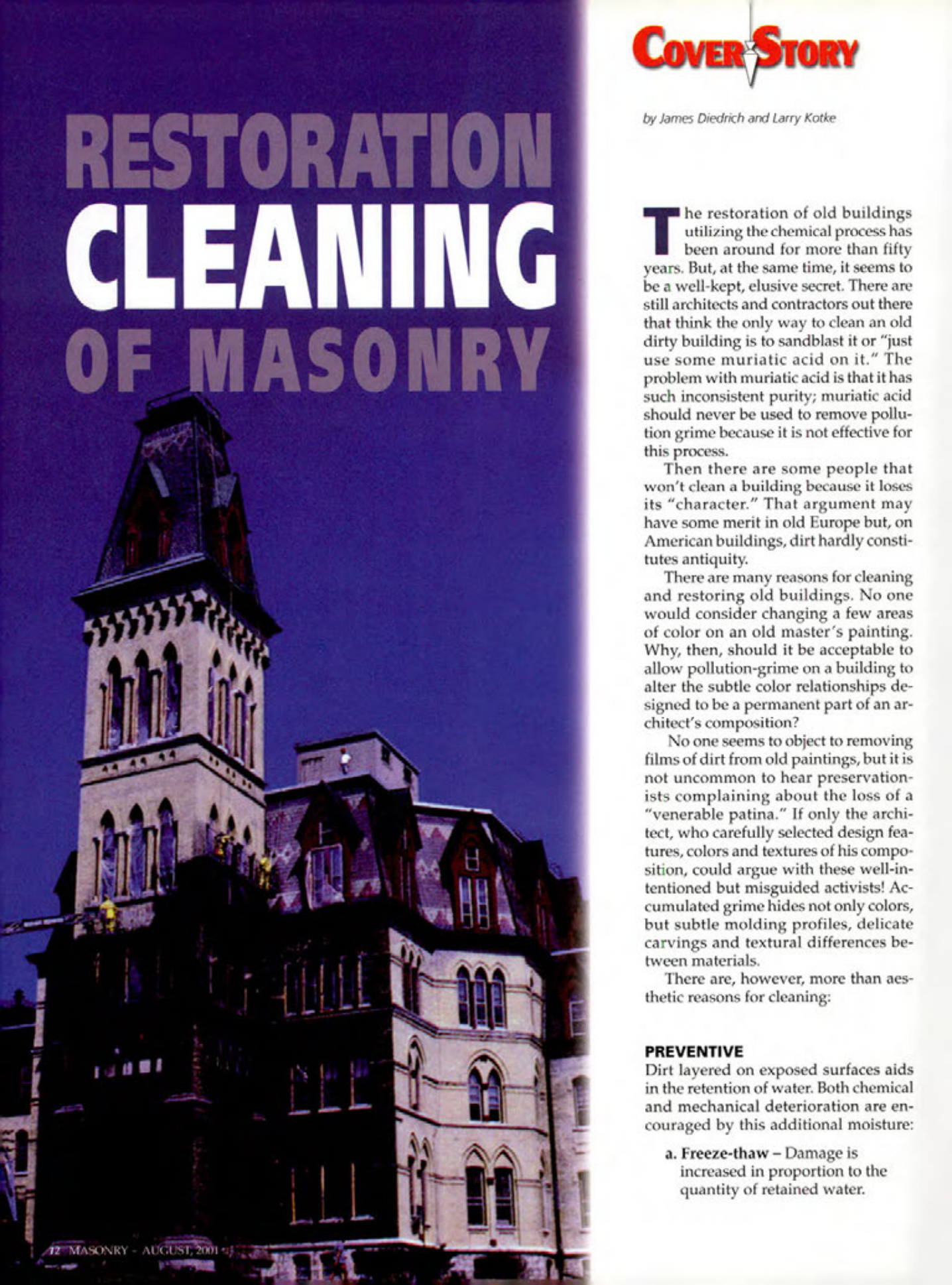 Masonry Magazine August 2001 Page. 12