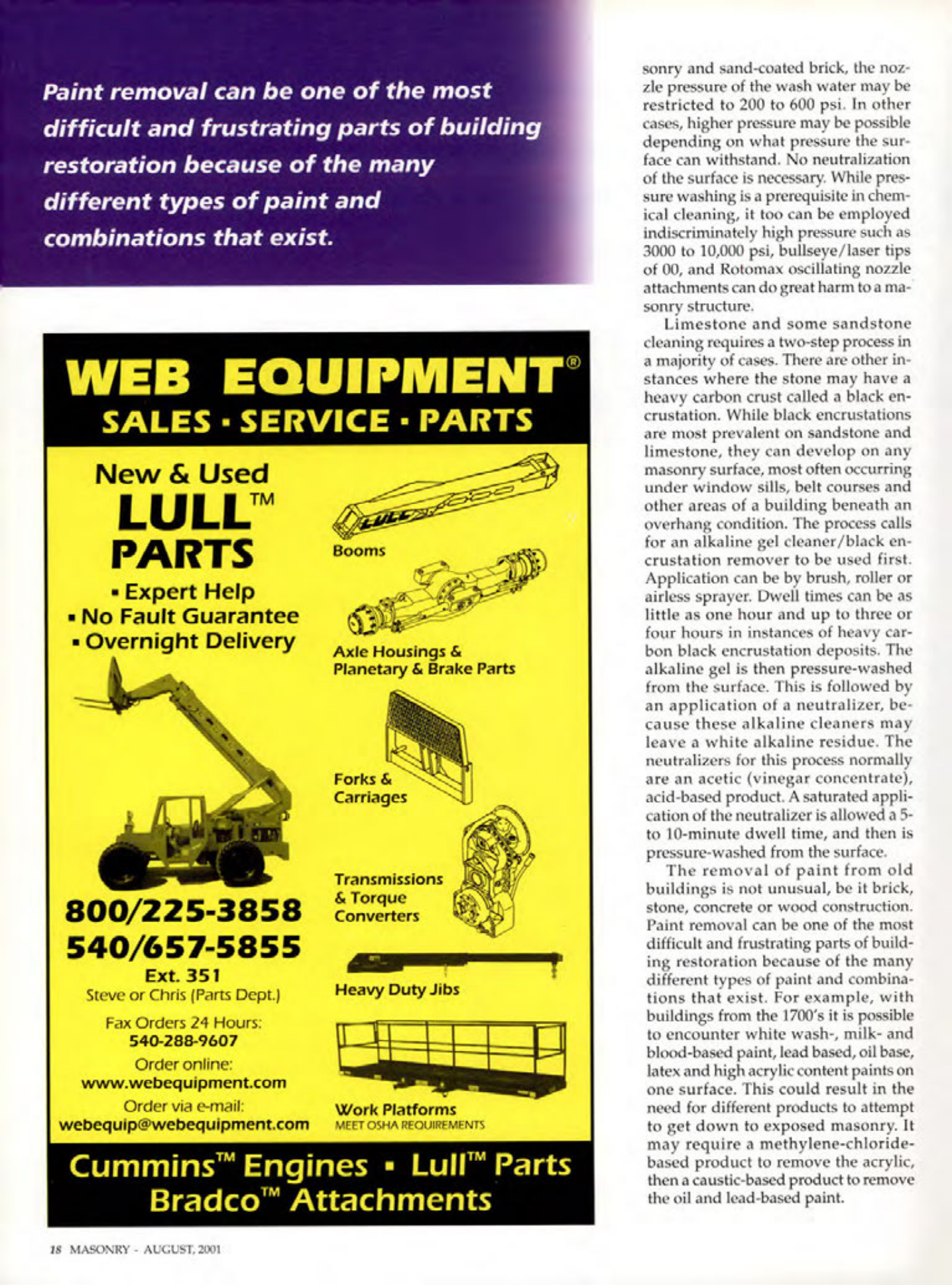 Masonry Magazine August 2001 Page. 18