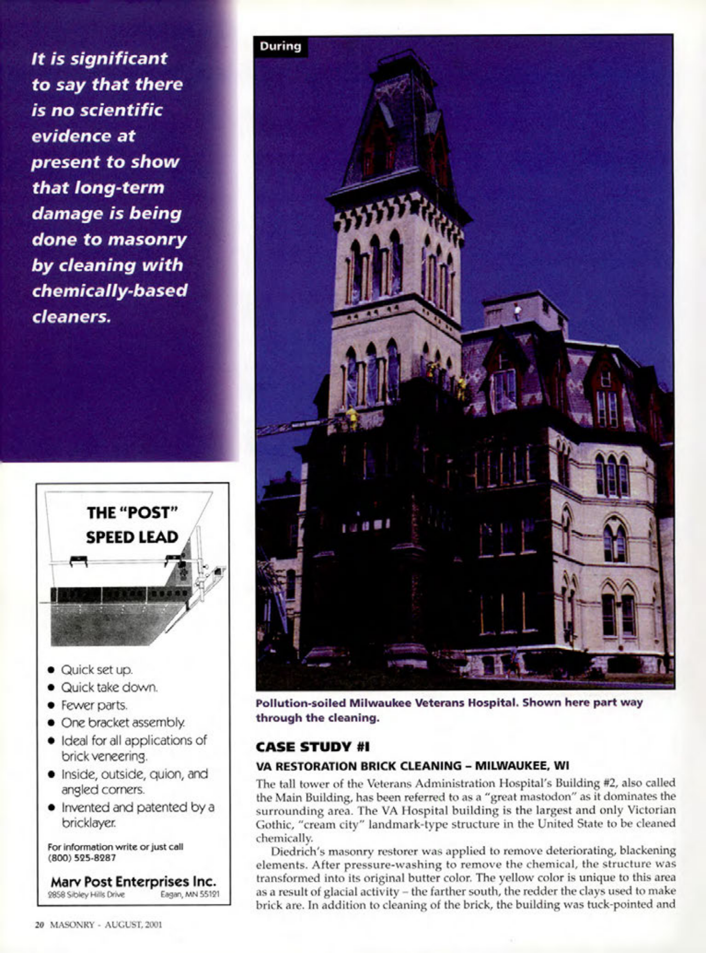 Masonry Magazine August 2001 Page. 20