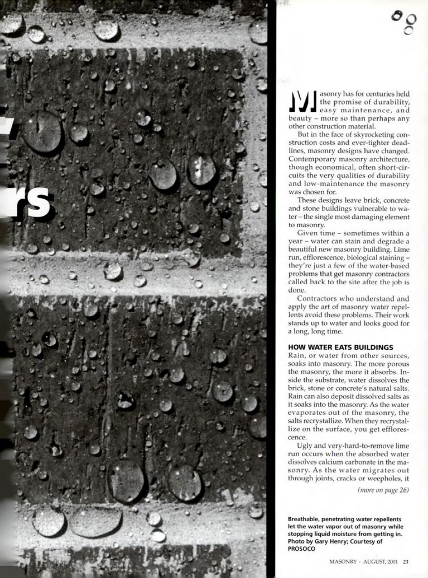 Masonry Magazine August 2001 Page. 23