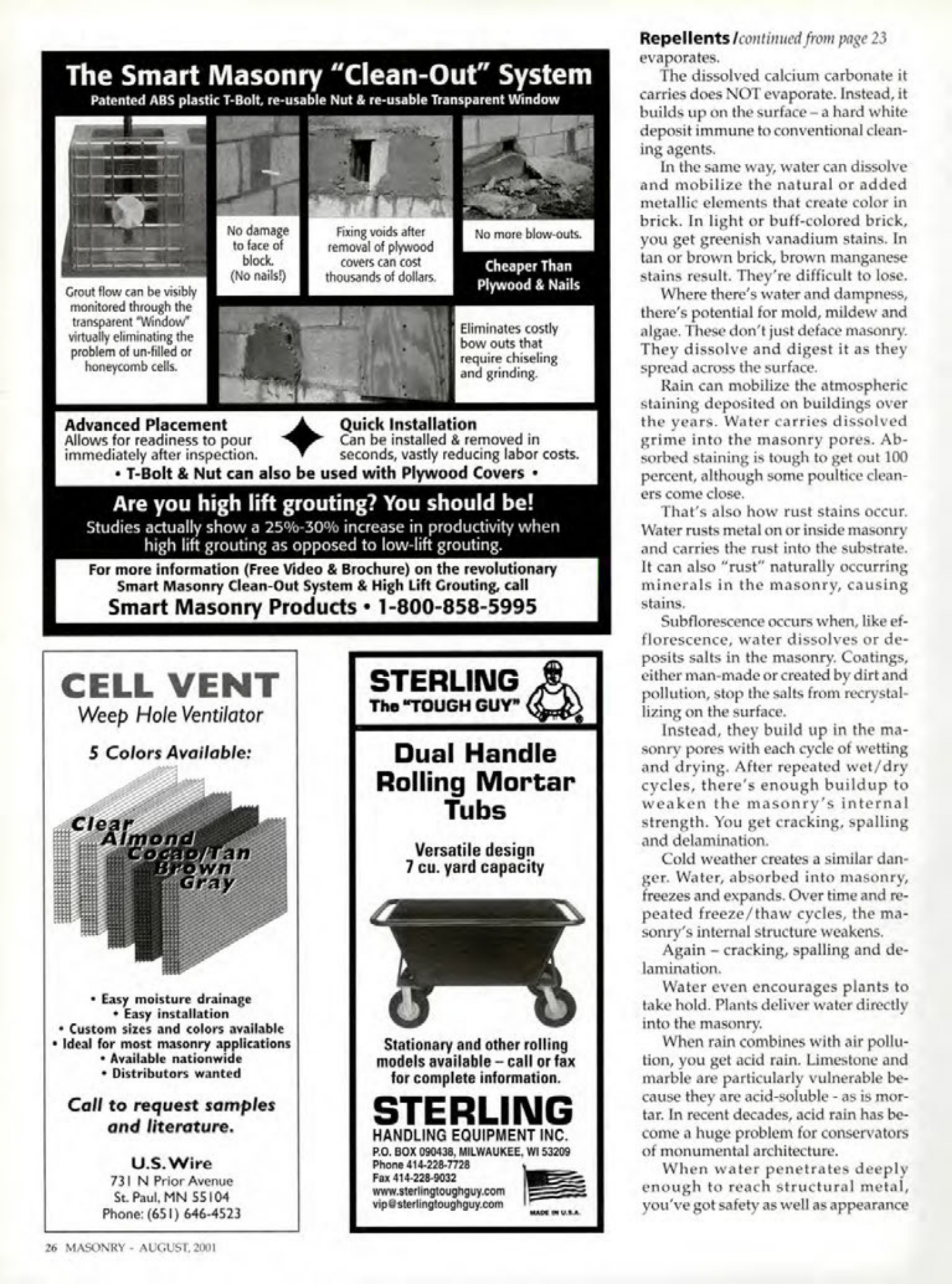 Masonry Magazine August 2001 Page. 26