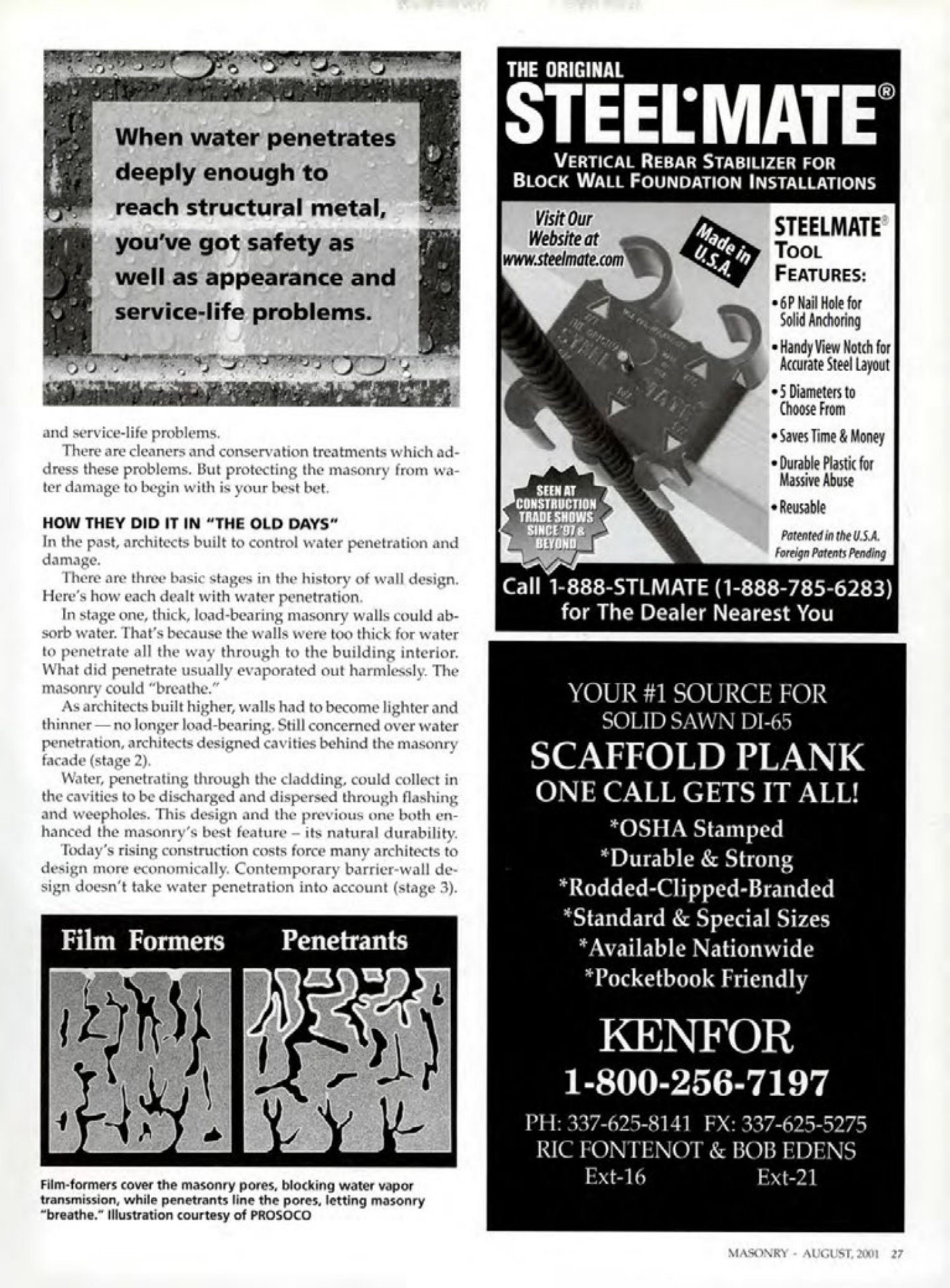 Masonry Magazine August 2001 Page. 27