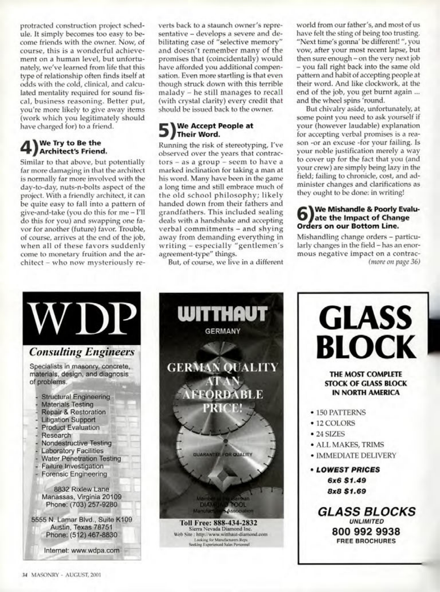 Masonry Magazine August 2001 Page. 34