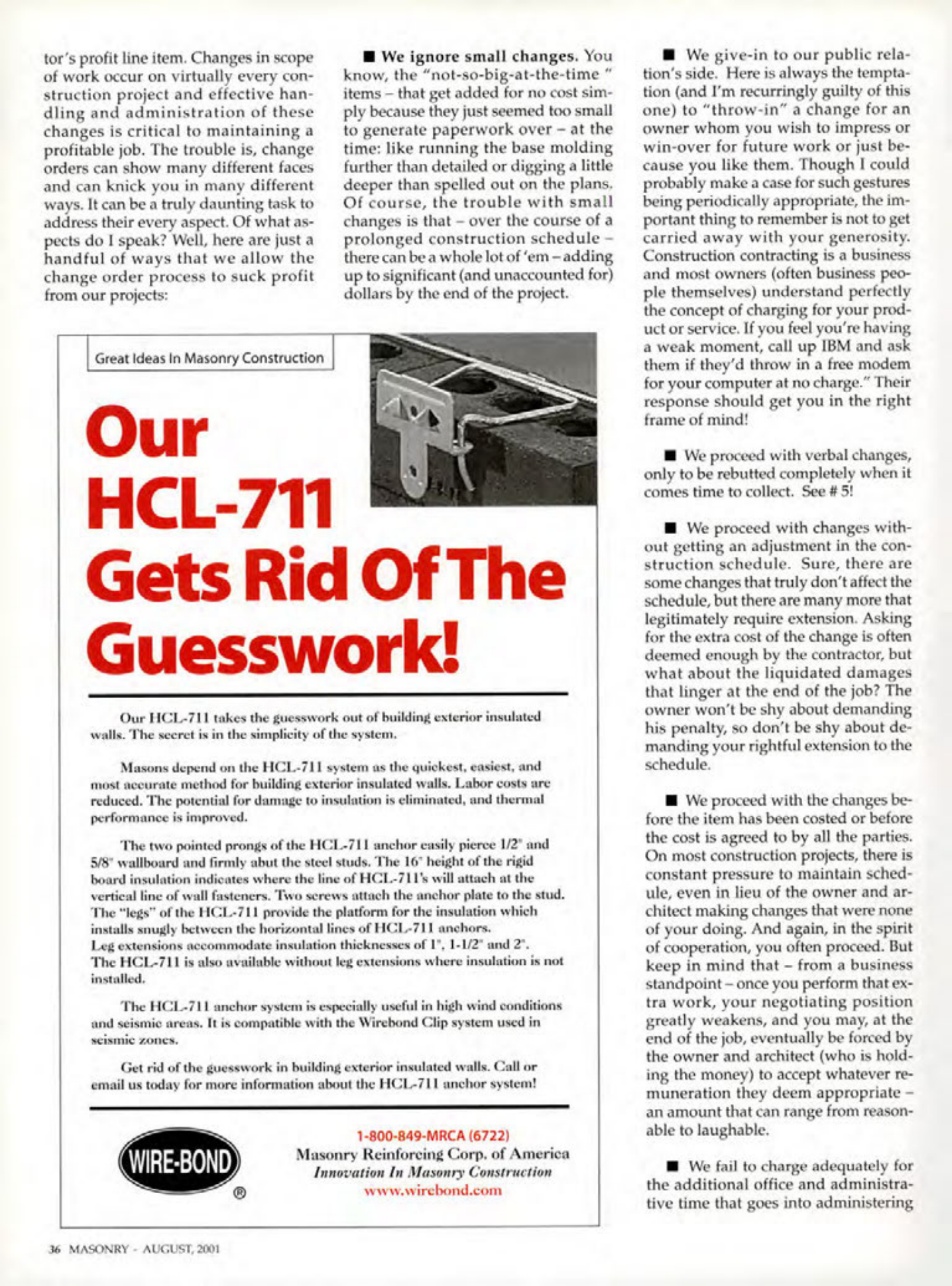 Masonry Magazine August 2001 Page. 36