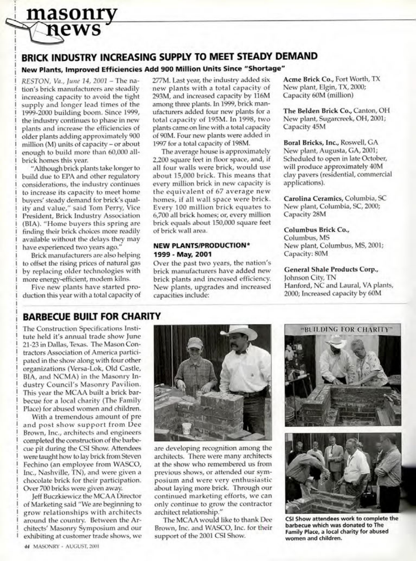 Masonry Magazine August 2001 Page. 44