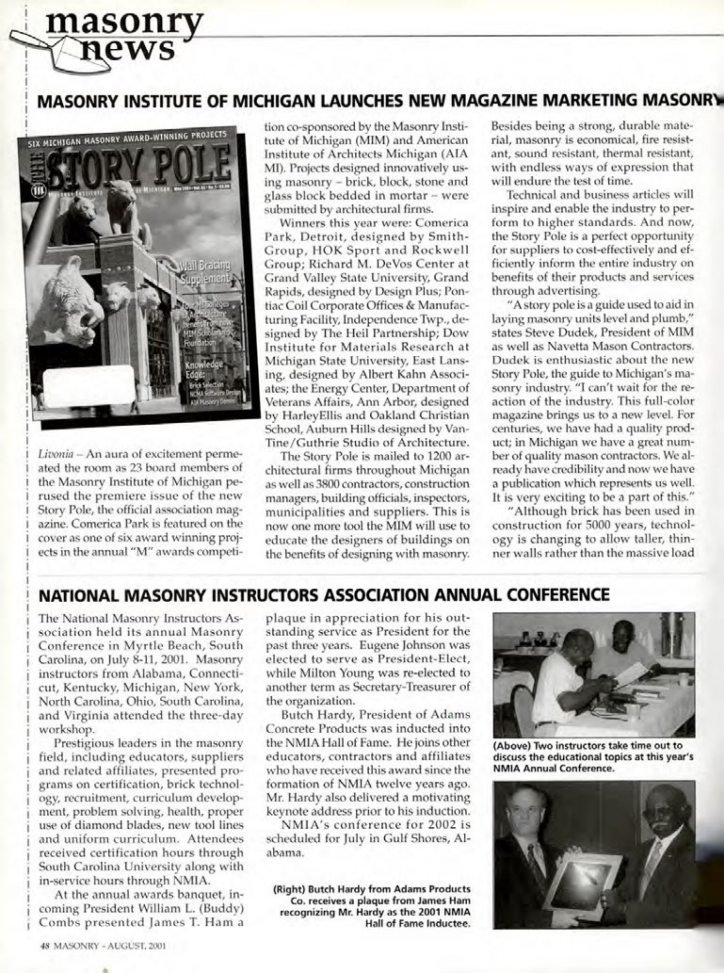 Masonry Magazine August 2001 Page. 48