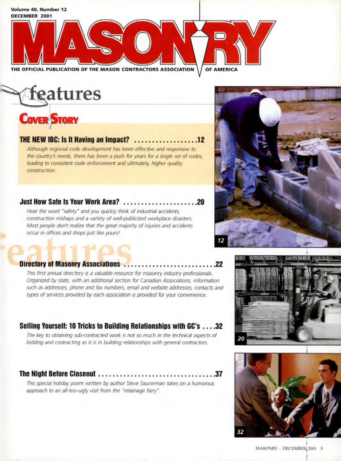 Masonry Magazine December 2001 Page. 3