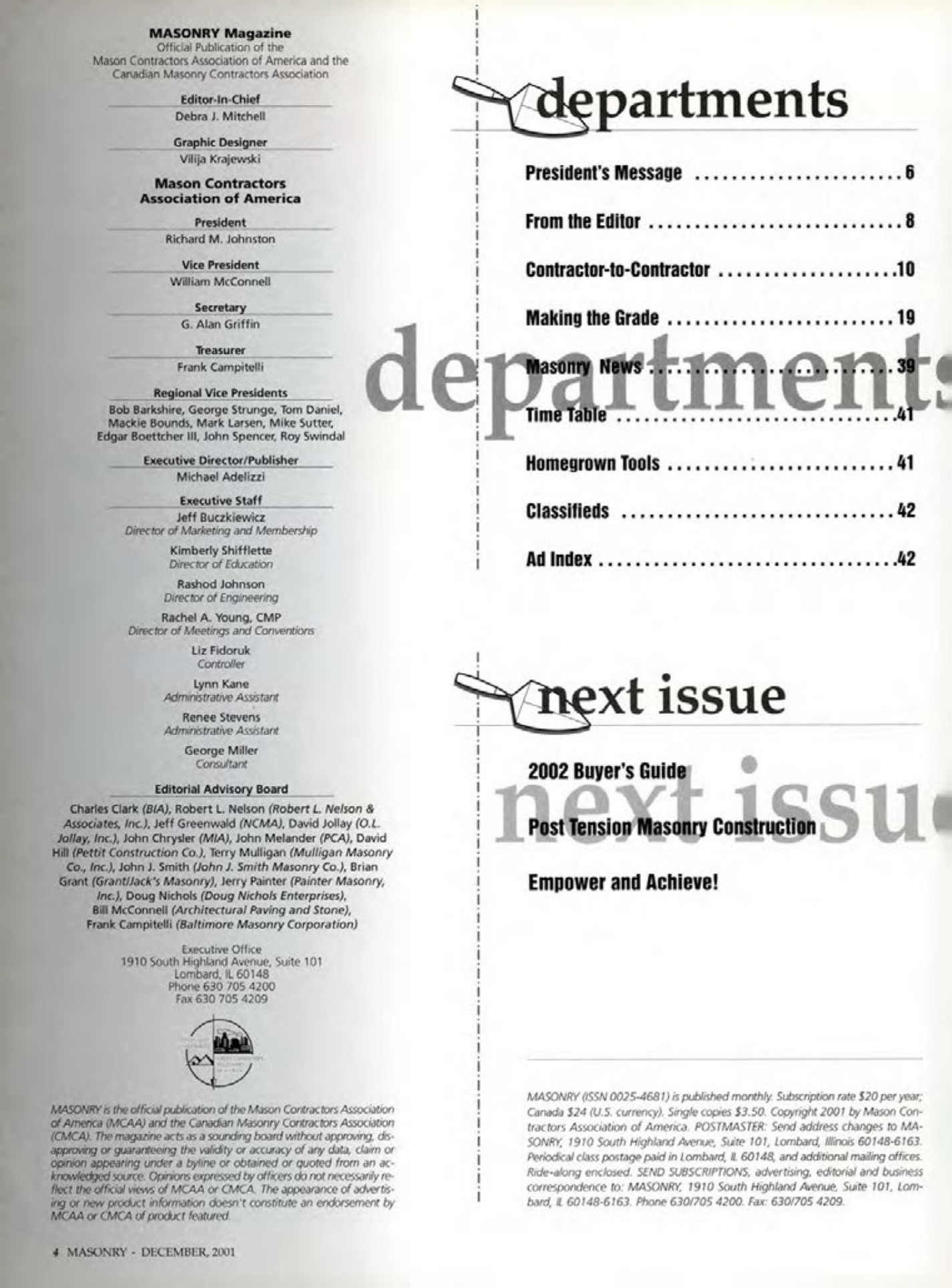 Masonry Magazine December 2001 Page. 4