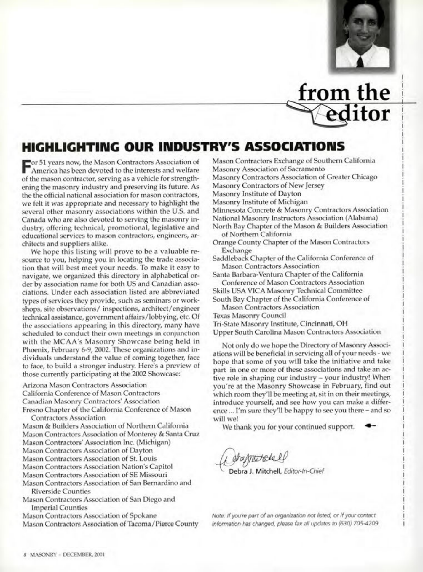 Masonry Magazine December 2001 Page. 8