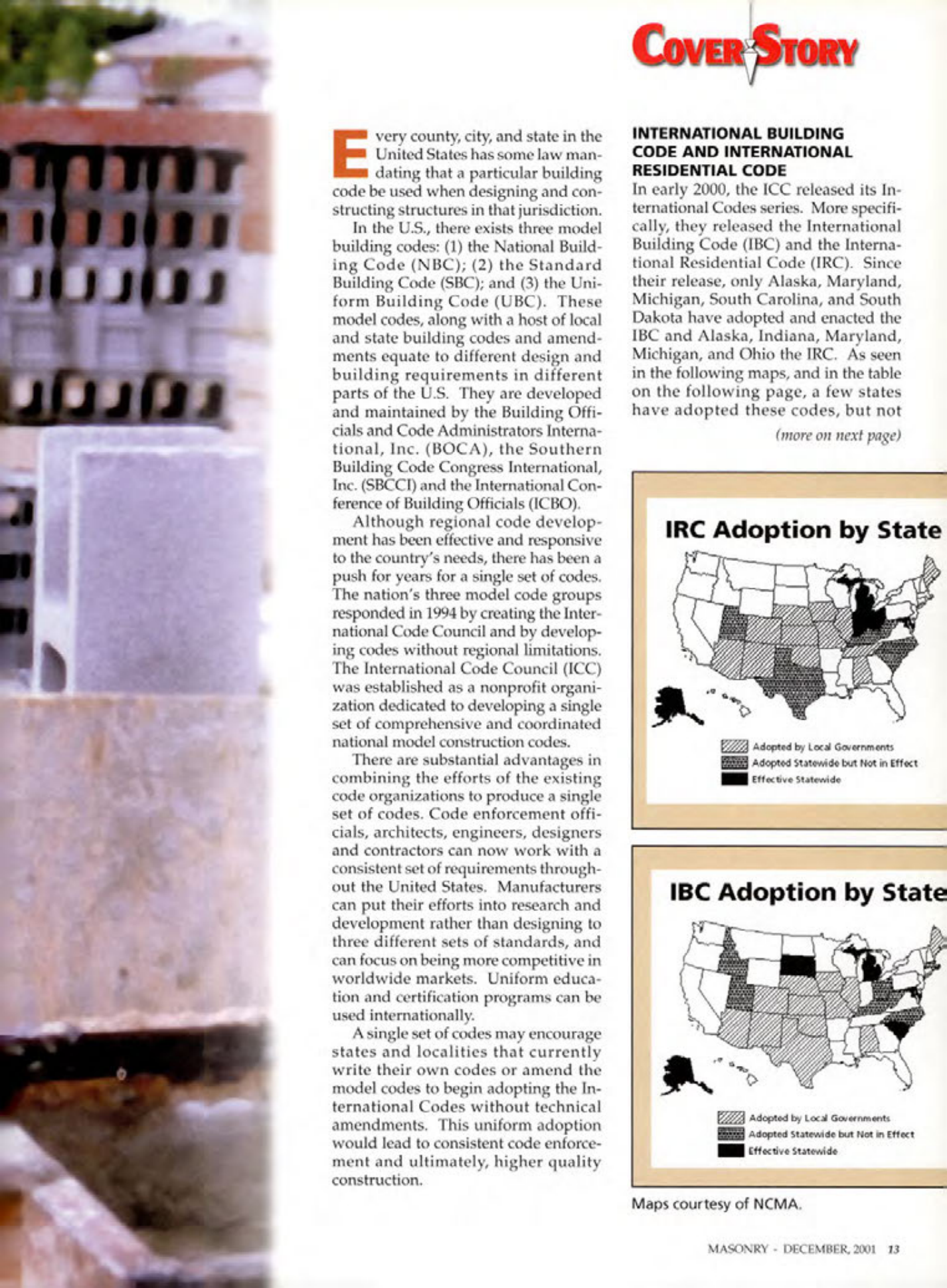 Masonry Magazine December 2001 Page. 13