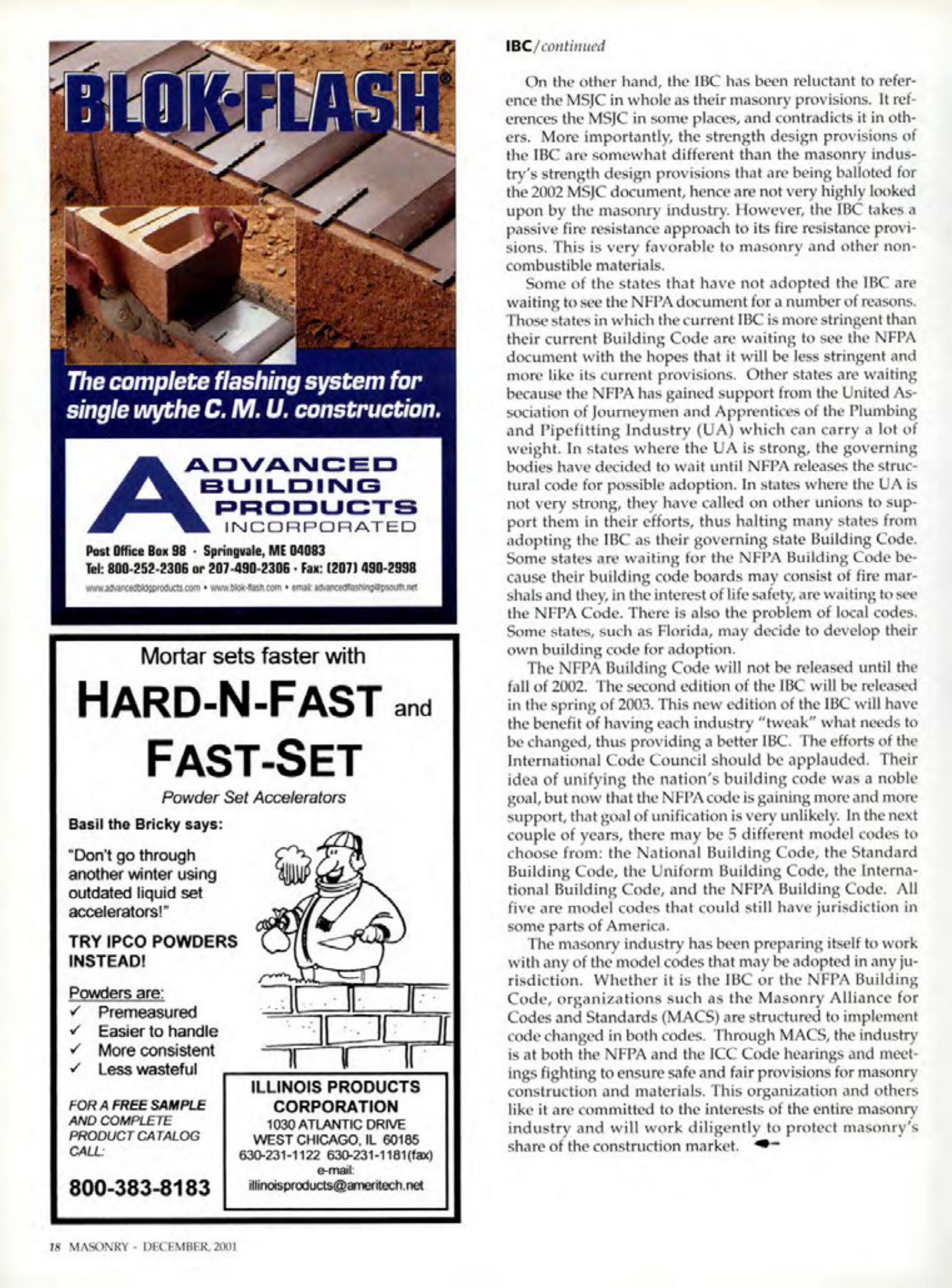 Masonry Magazine December 2001 Page. 18