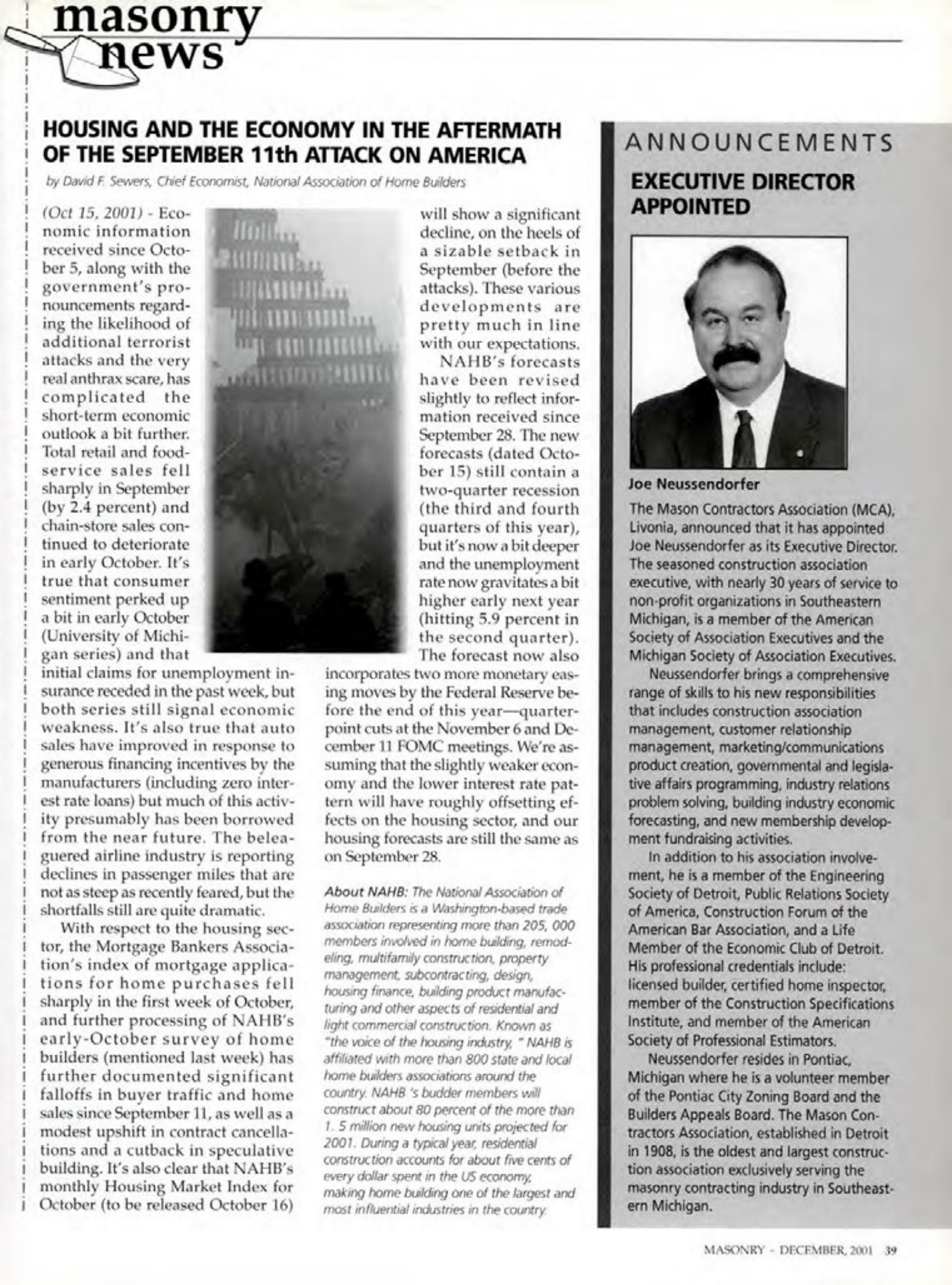 Masonry Magazine December 2001 Page. 39