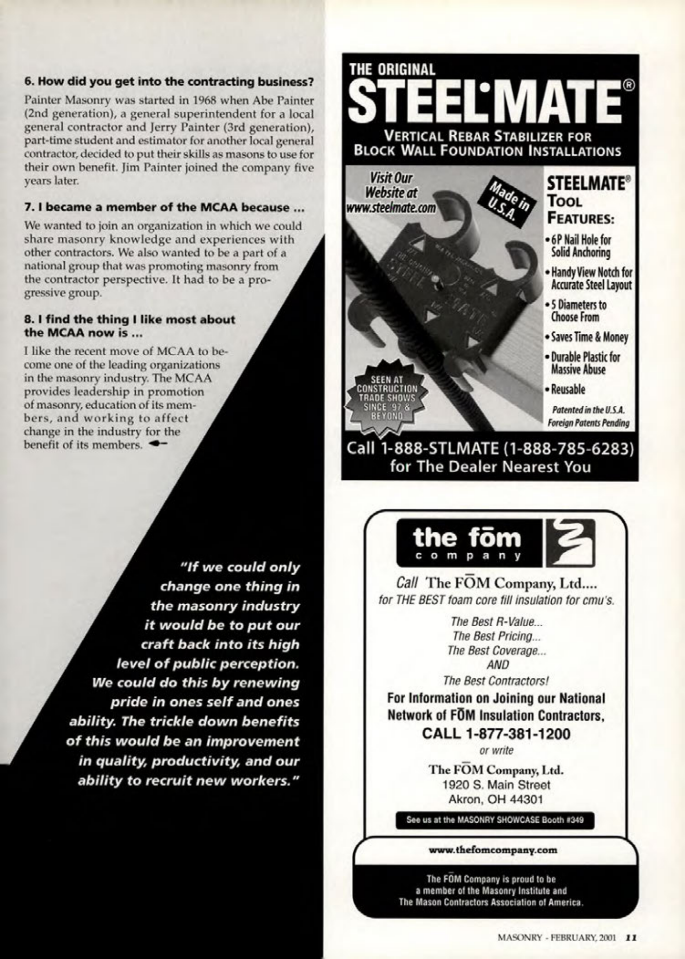 Masonry Magazine February 2001 Page. 11