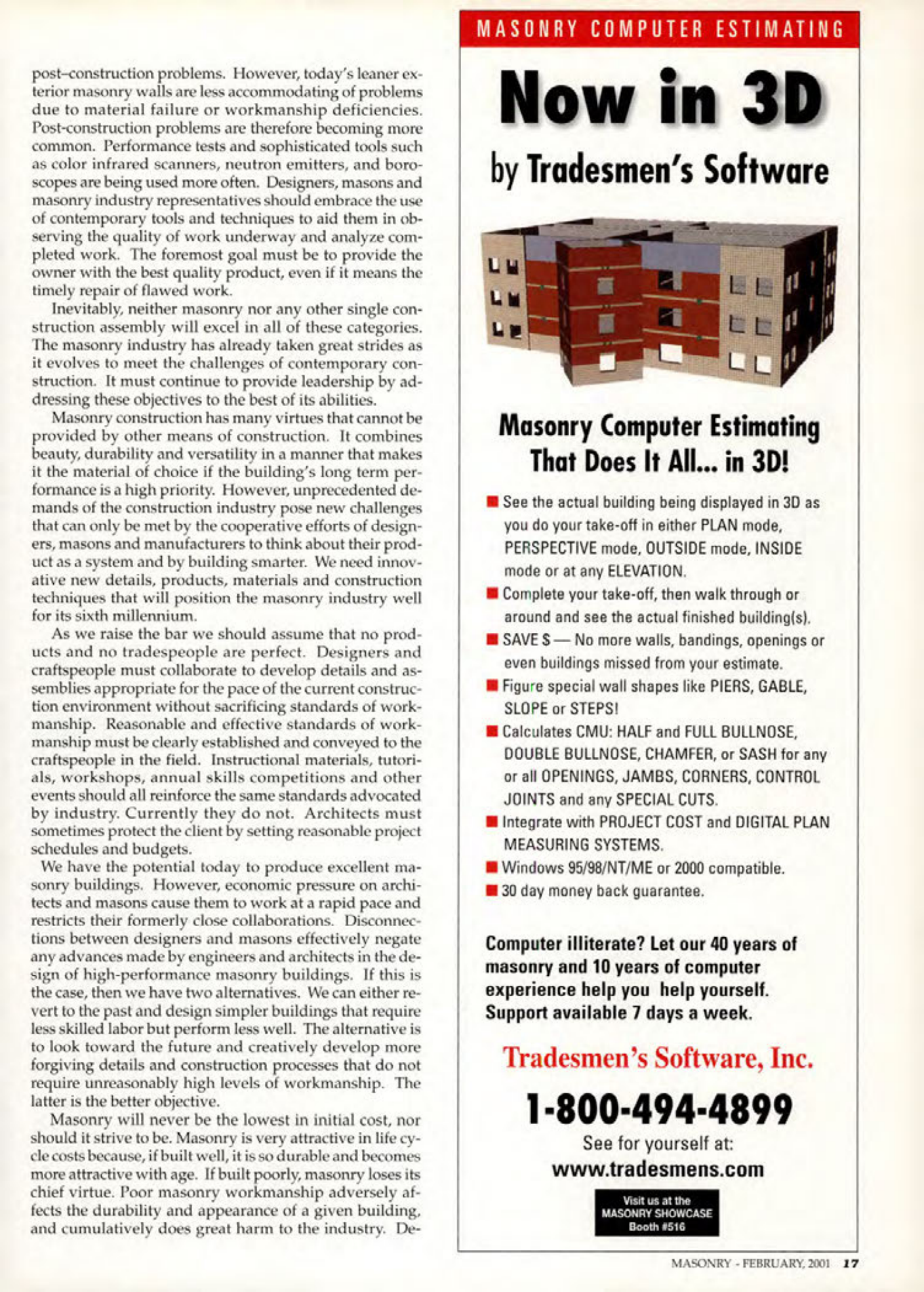 Masonry Magazine February 2001 Page. 17