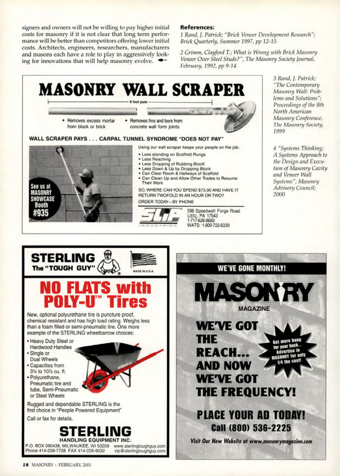 Masonry Magazine February 2001 Page. 18