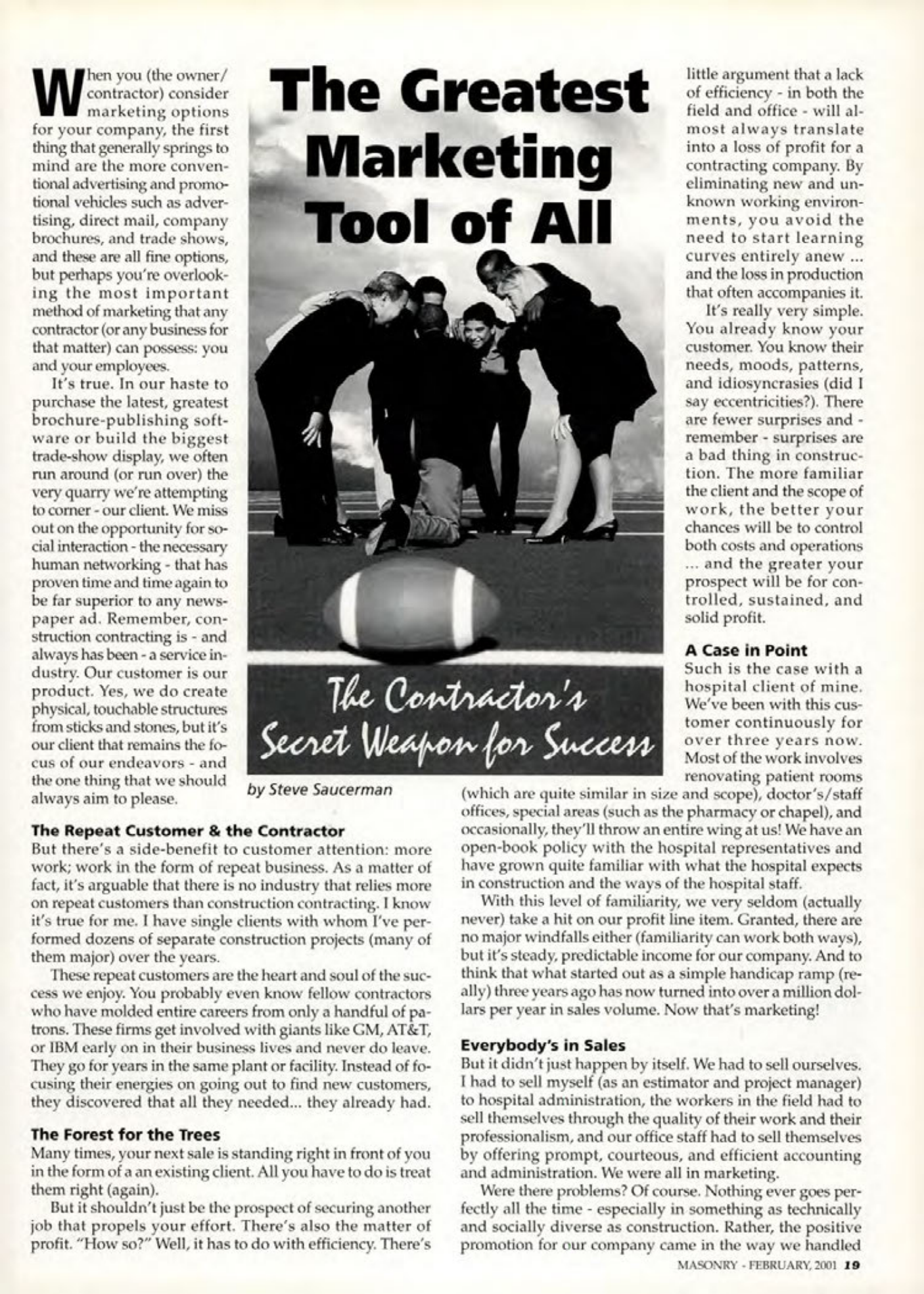 Masonry Magazine February 2001 Page. 19