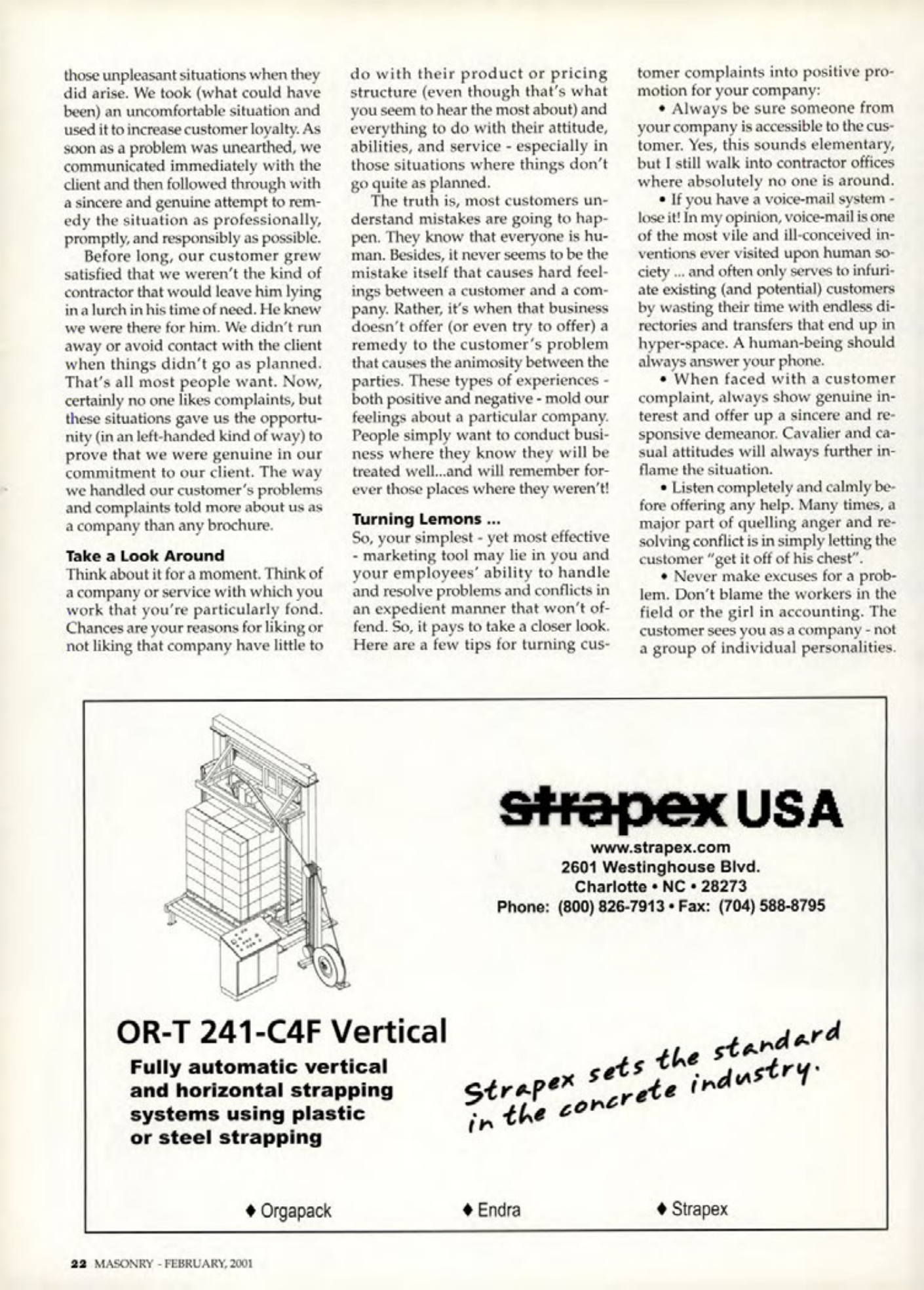 Masonry Magazine February 2001 Page. 22