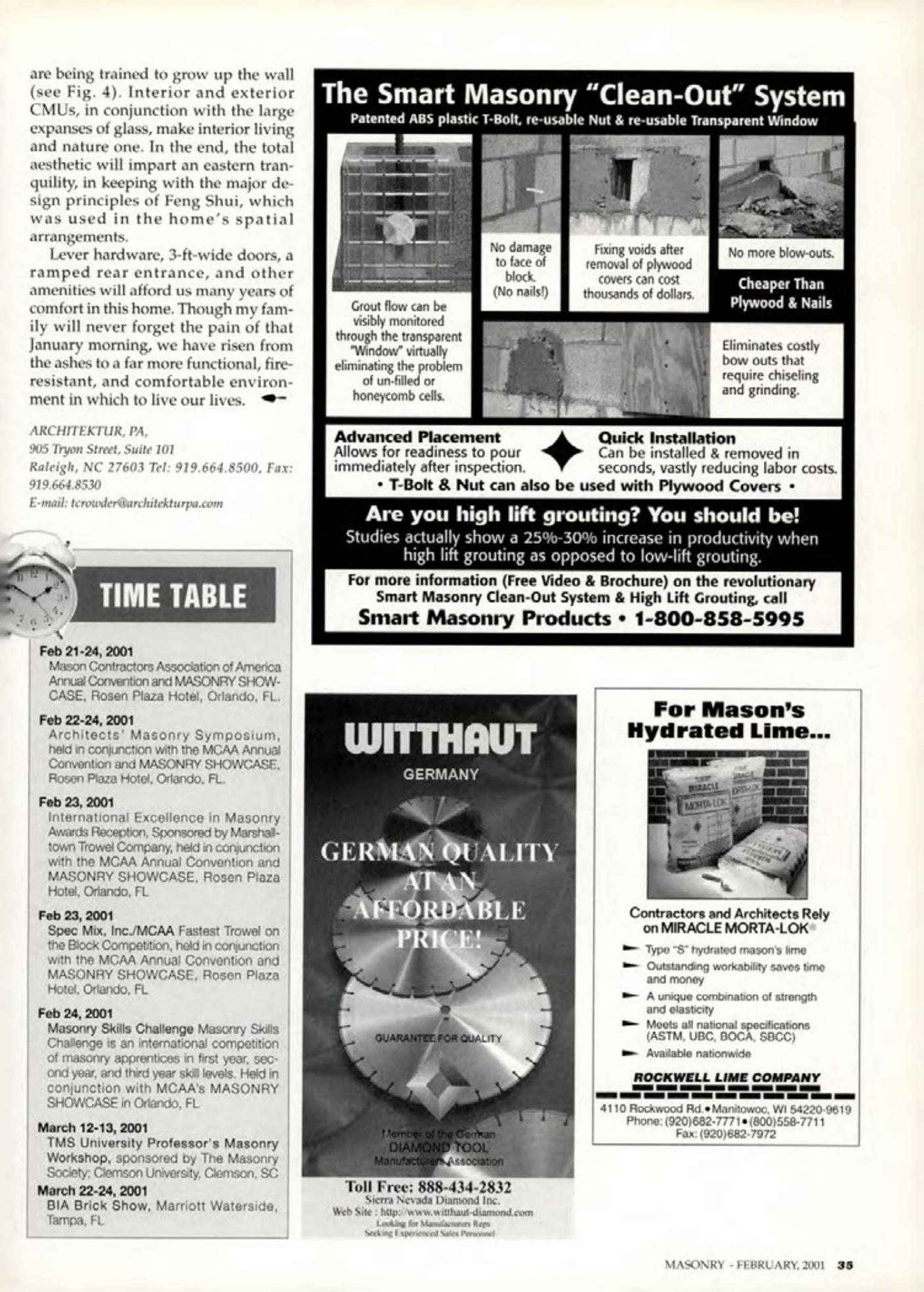 Masonry Magazine February 2001 Page. 35