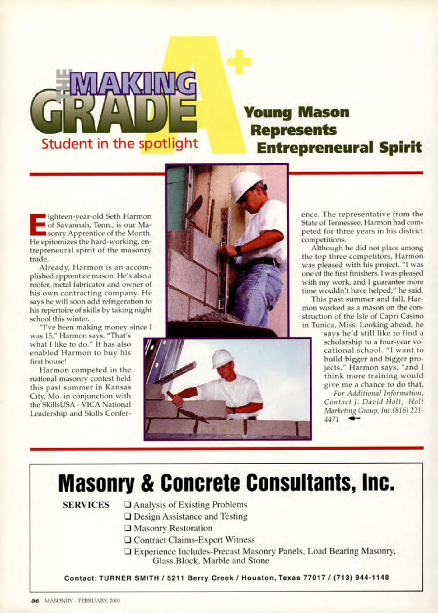 Masonry Magazine February 2001 Page. 36