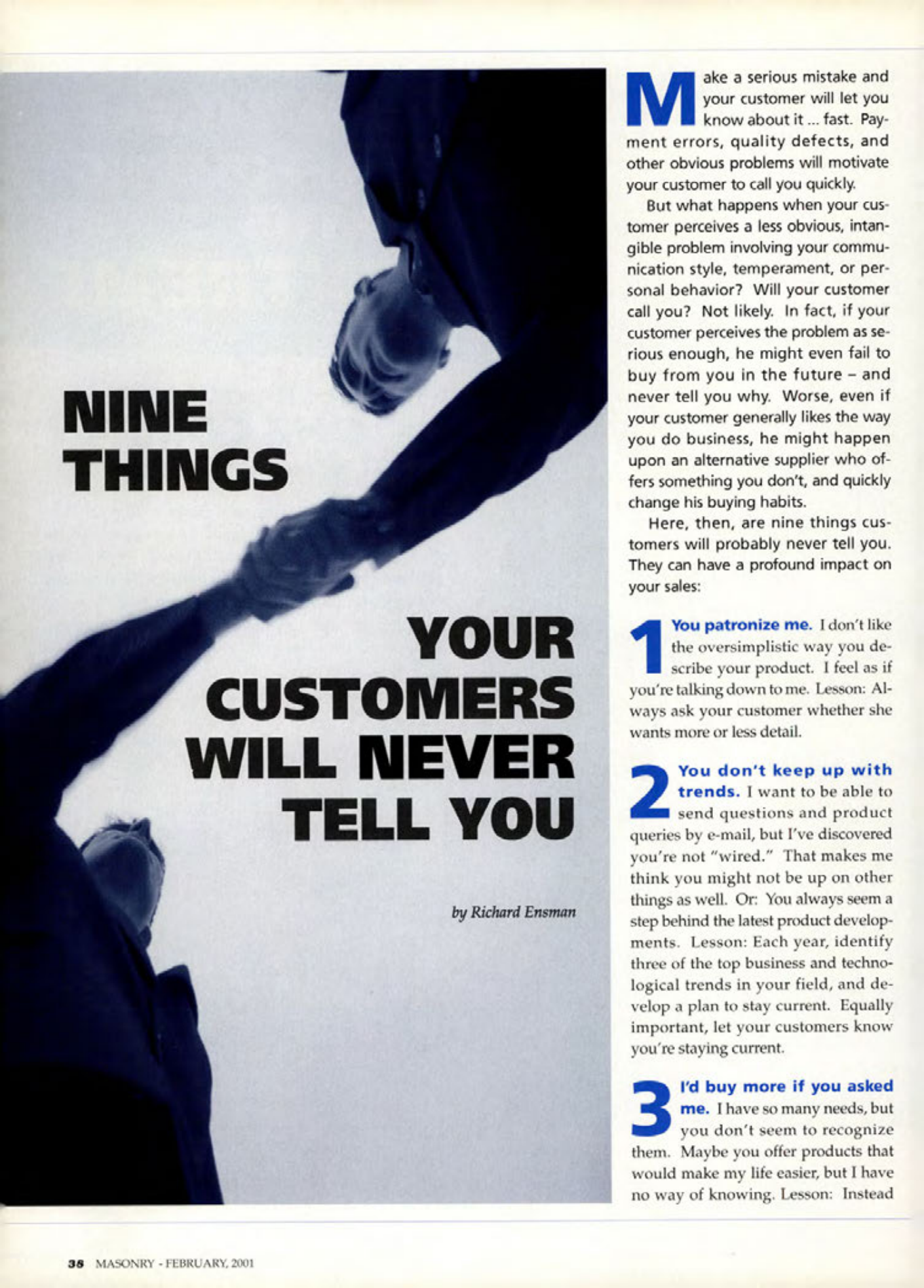 Masonry Magazine February 2001 Page. 38