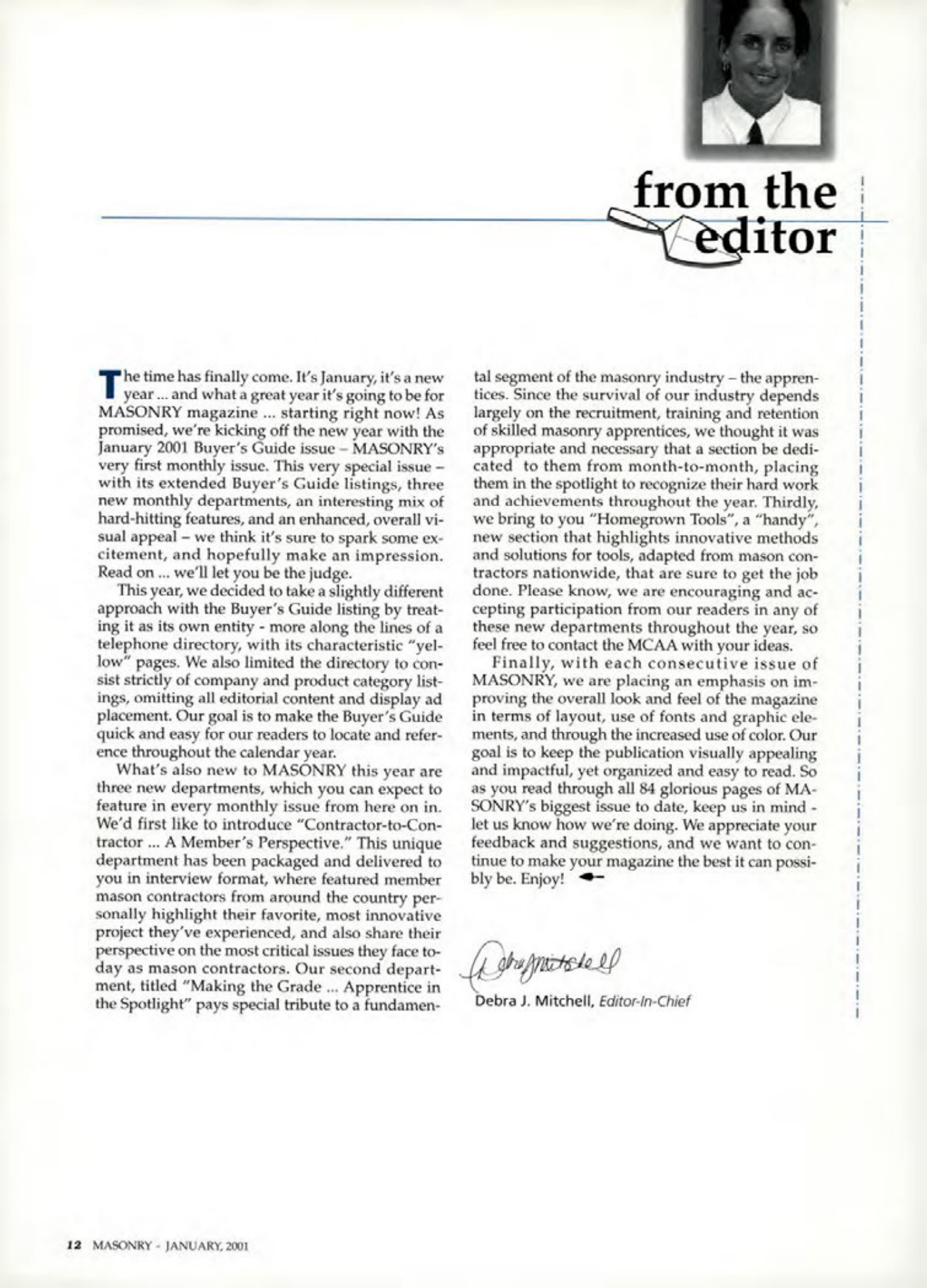 Masonry Magazine January 2001 Page. 12