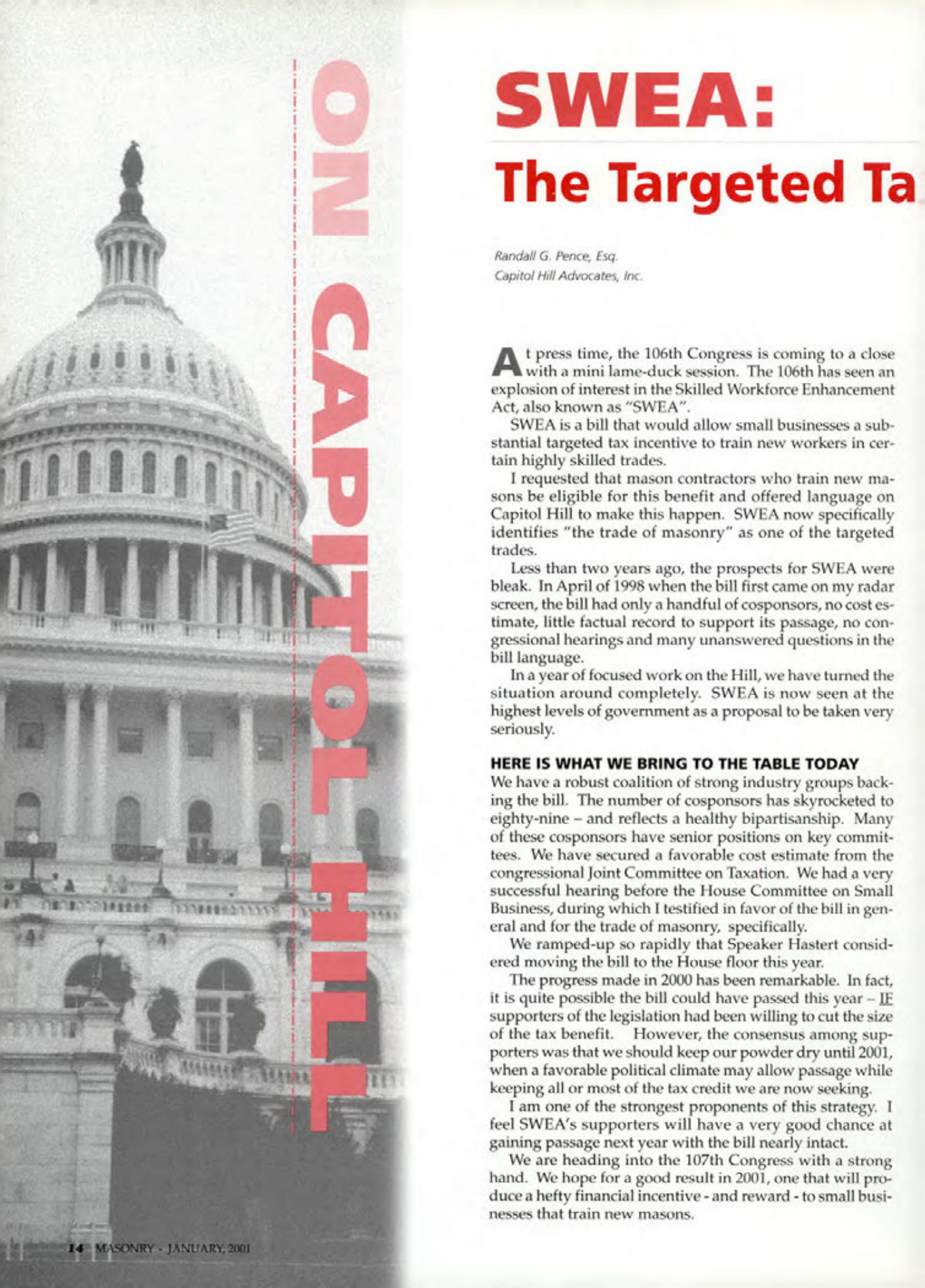Masonry Magazine January 2001 Page. 14