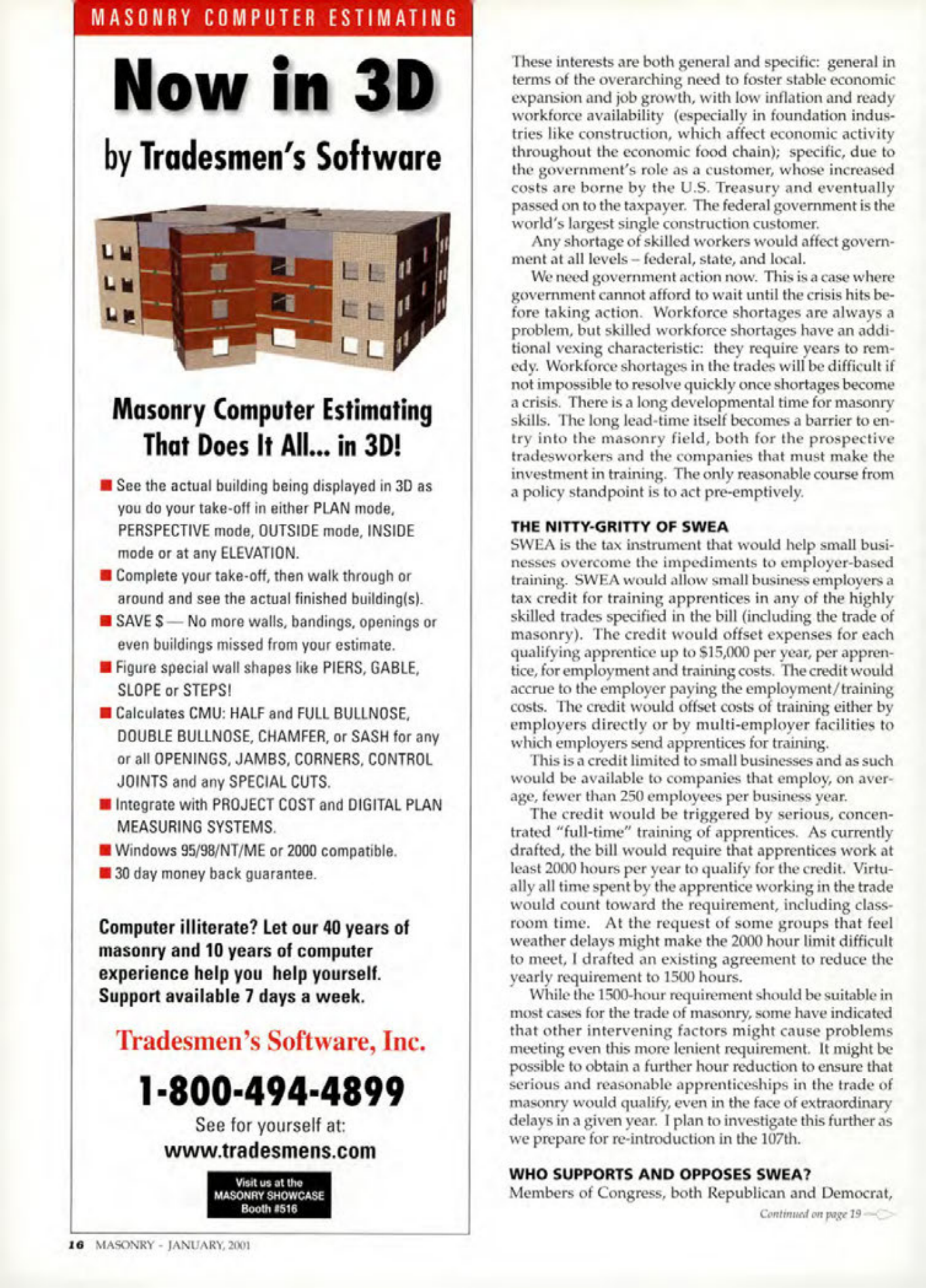 Masonry Magazine January 2001 Page. 16