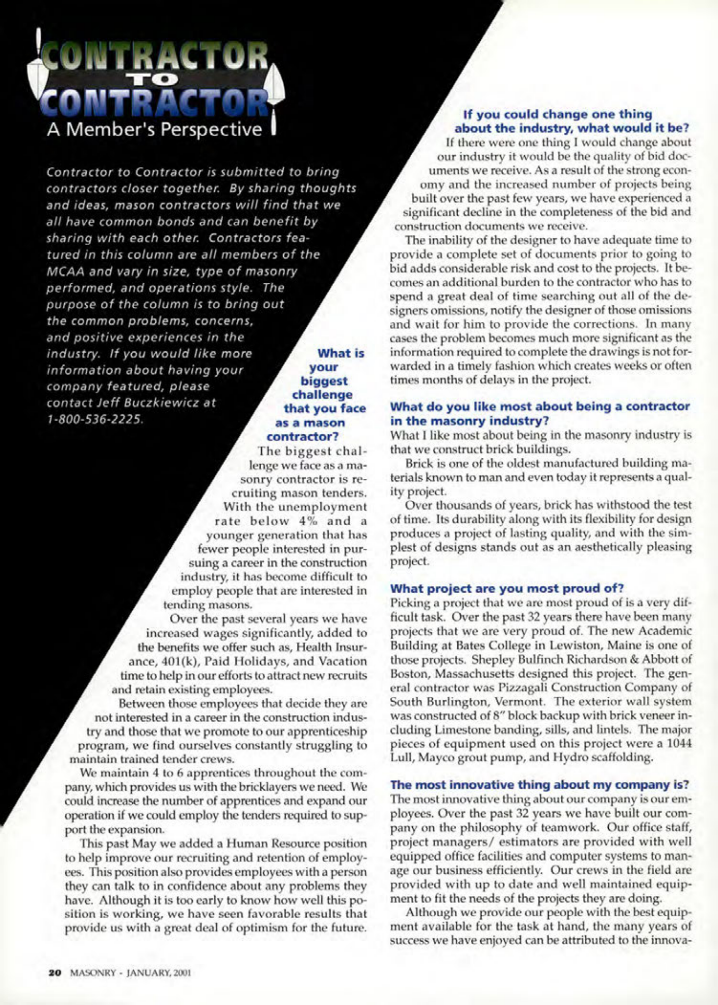 Masonry Magazine January 2001 Page. 20