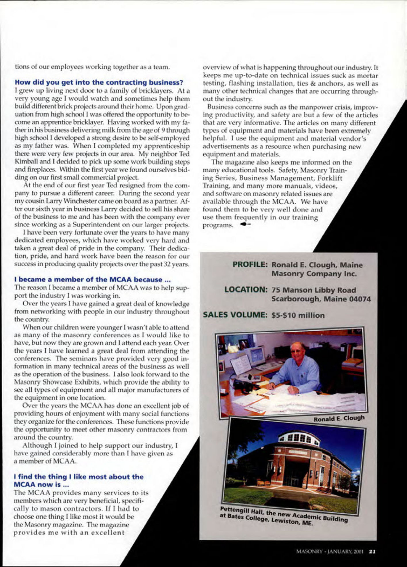 Masonry Magazine January 2001 Page. 21