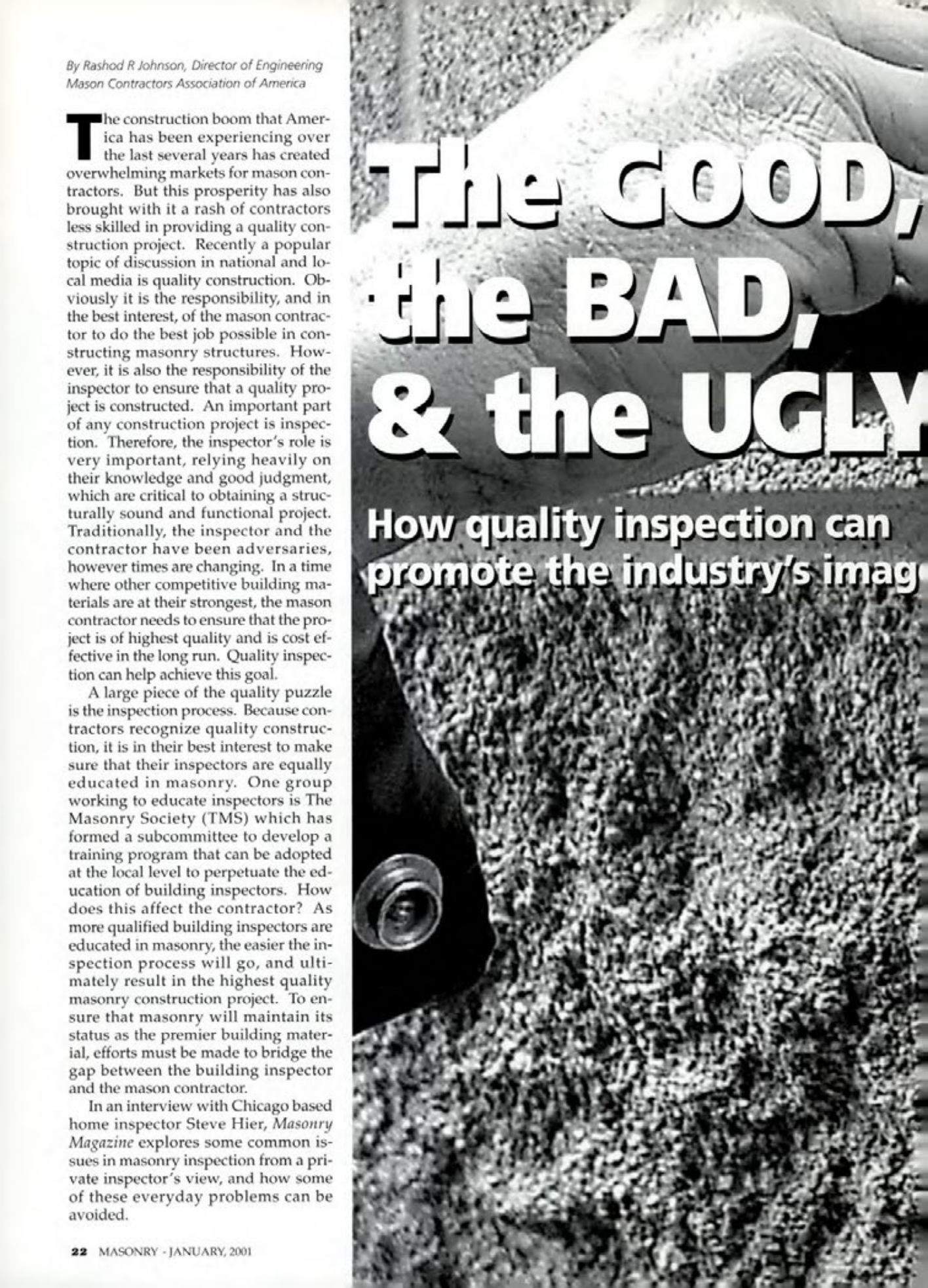 Masonry Magazine January 2001 Page. 22