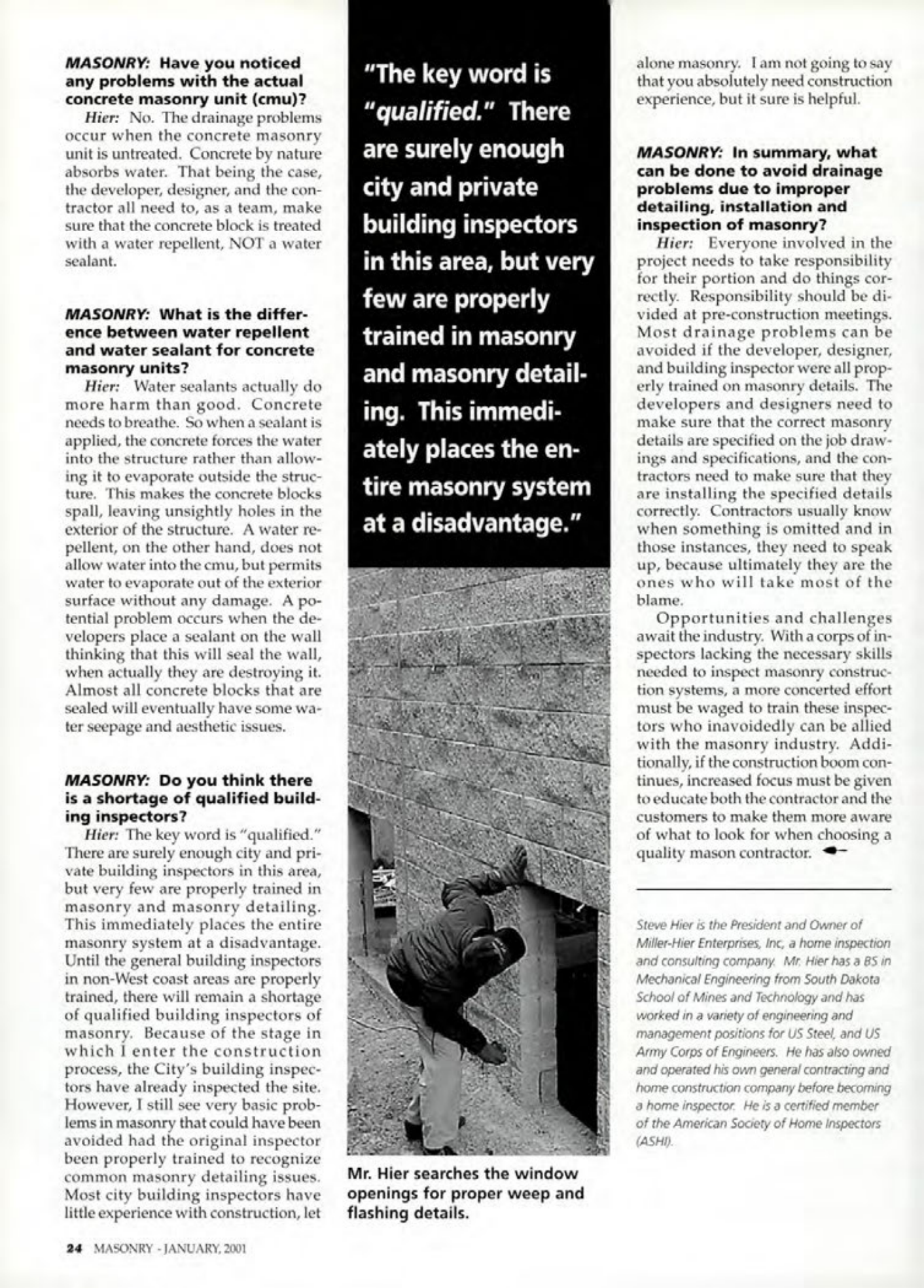 Masonry Magazine January 2001 Page. 24