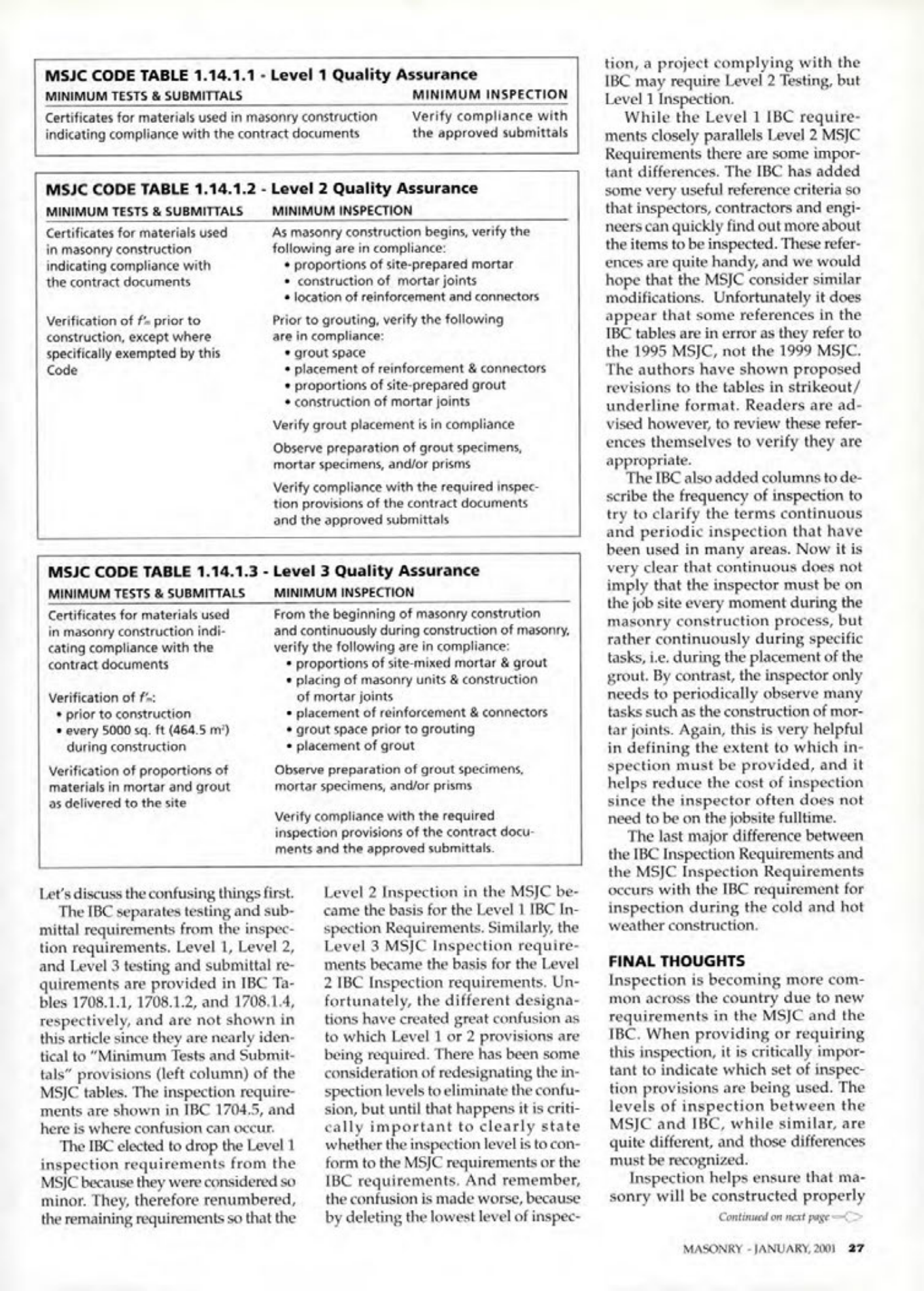 Masonry Magazine January 2001 Page. 27