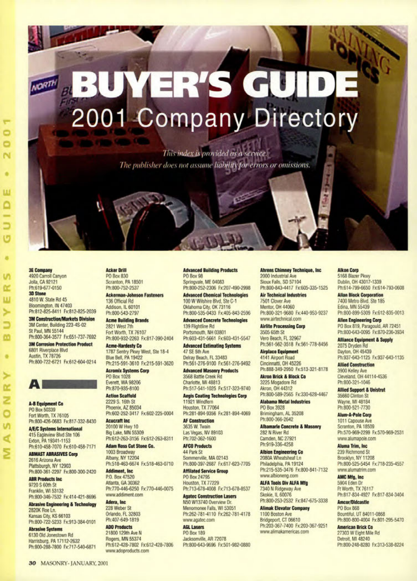 Masonry Magazine January 2001 Page. 30