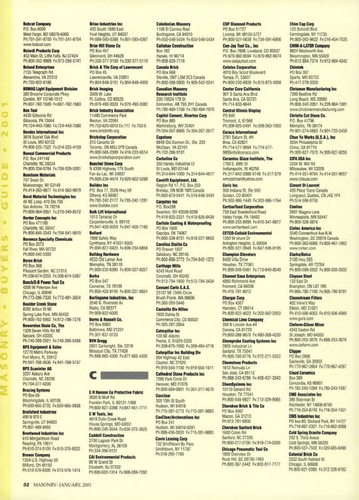 Masonry Magazine January 2001 Page. 32