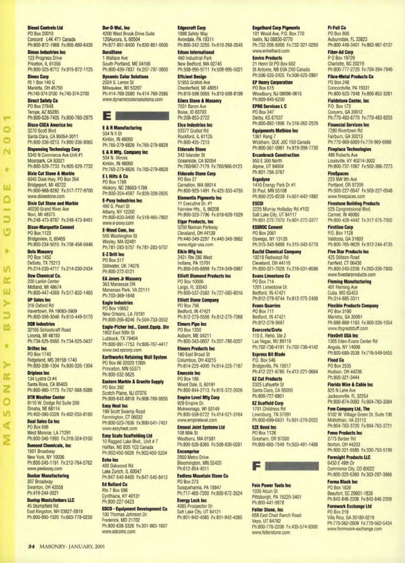 Masonry Magazine January 2001 Page. 34