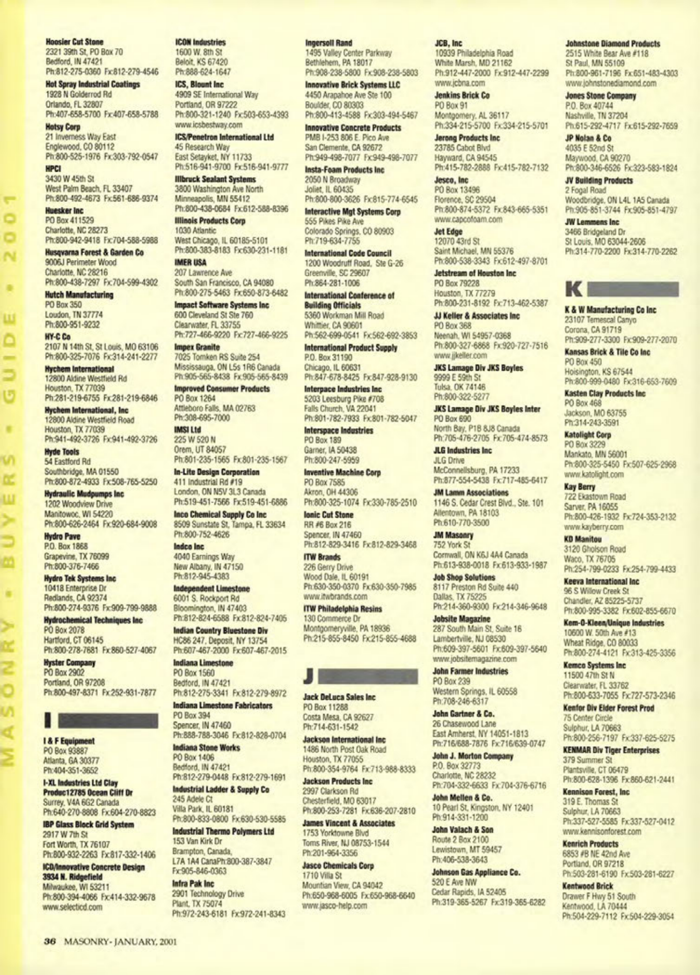 Masonry Magazine January 2001 Page. 36