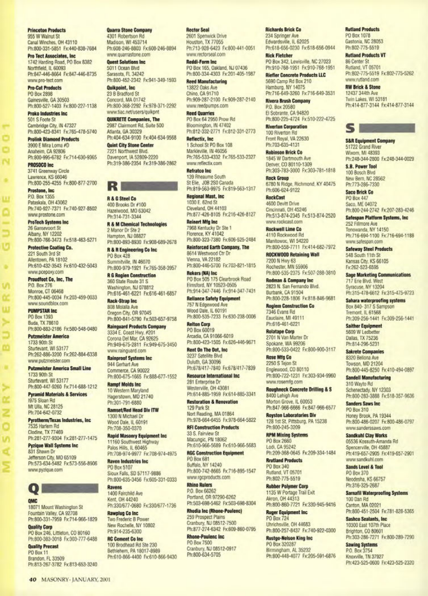 Masonry Magazine January 2001 Page. 40