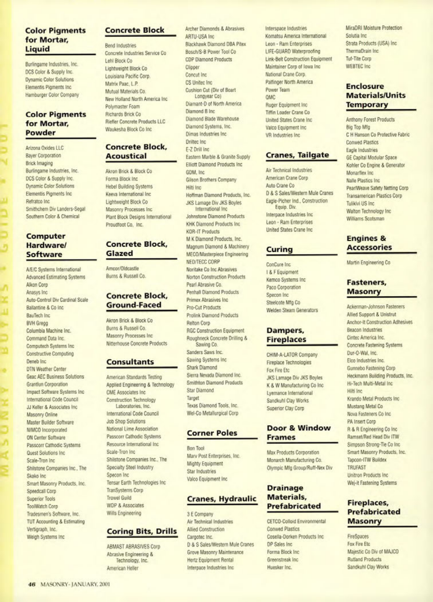 Masonry Magazine January 2001 Page. 46
