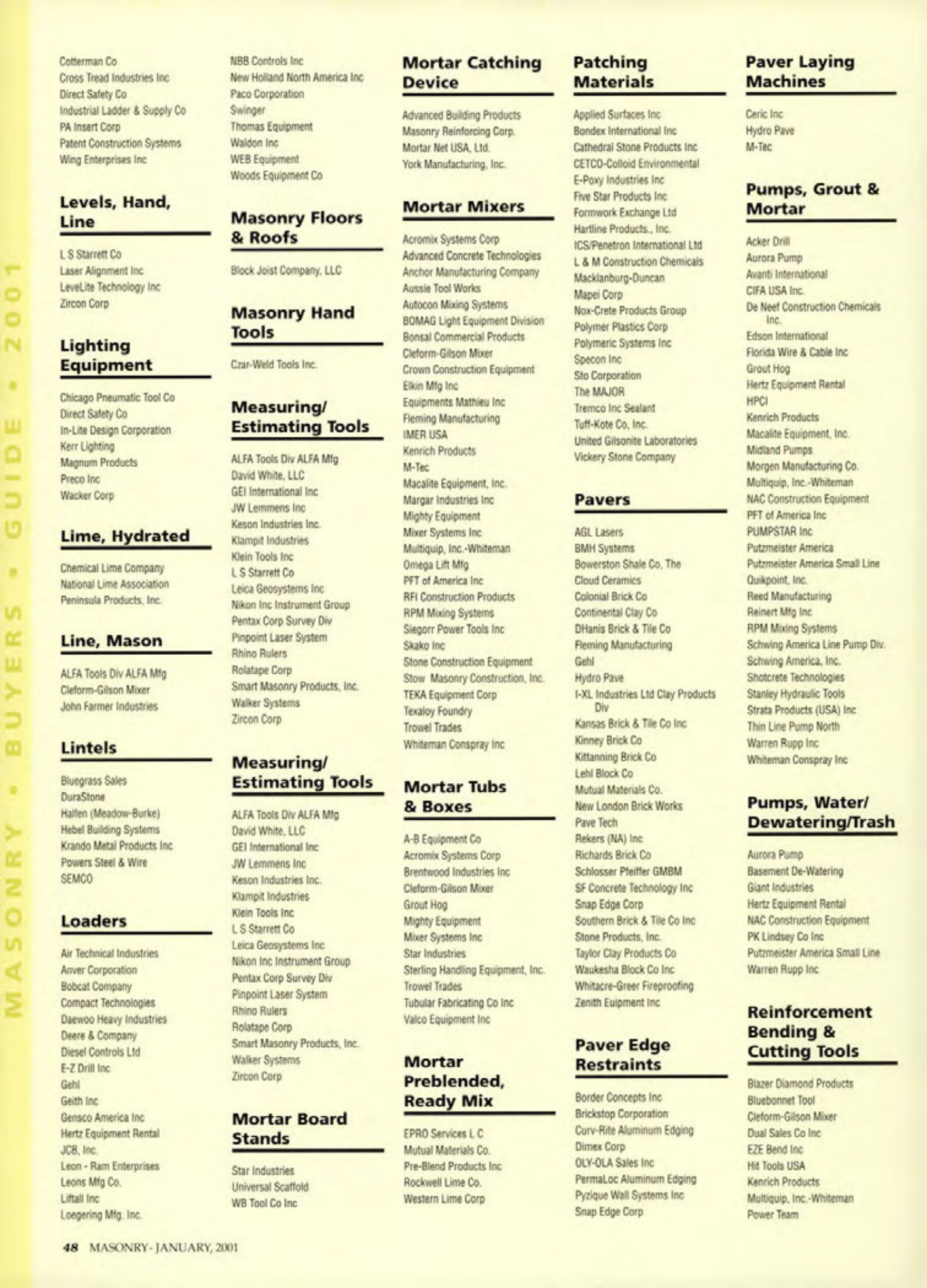 Masonry Magazine January 2001 Page. 48