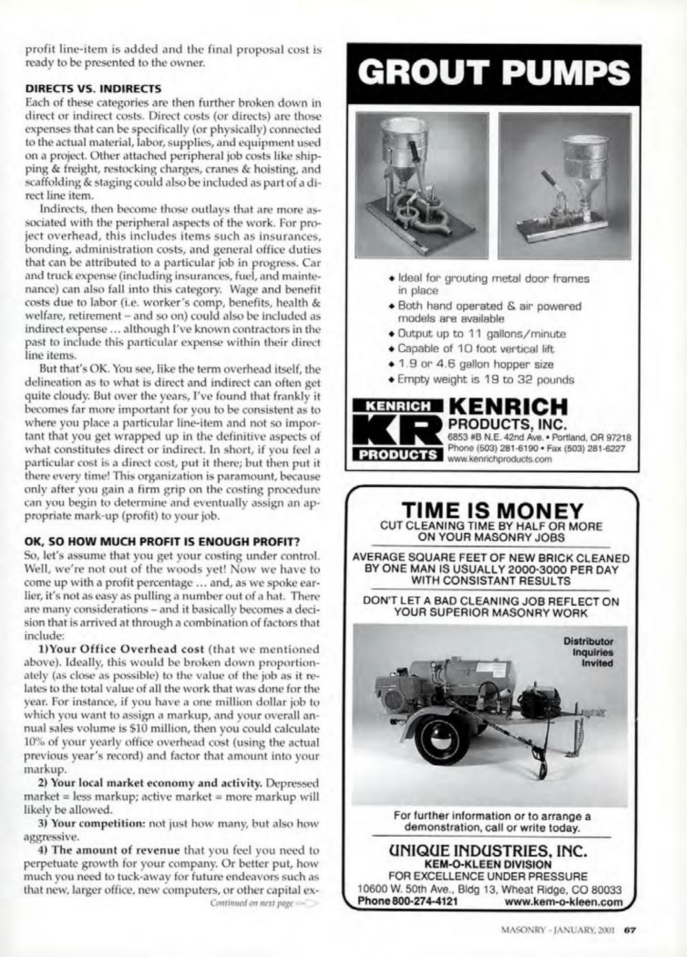 Masonry Magazine January 2001 Page. 67