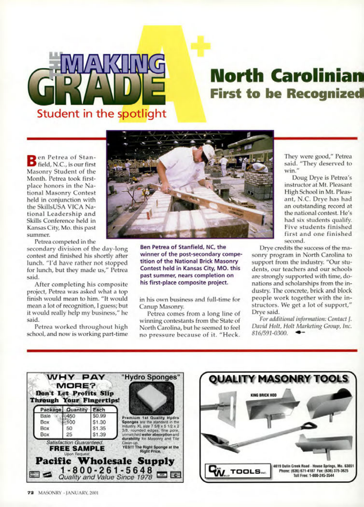 Masonry Magazine January 2001 Page. 72