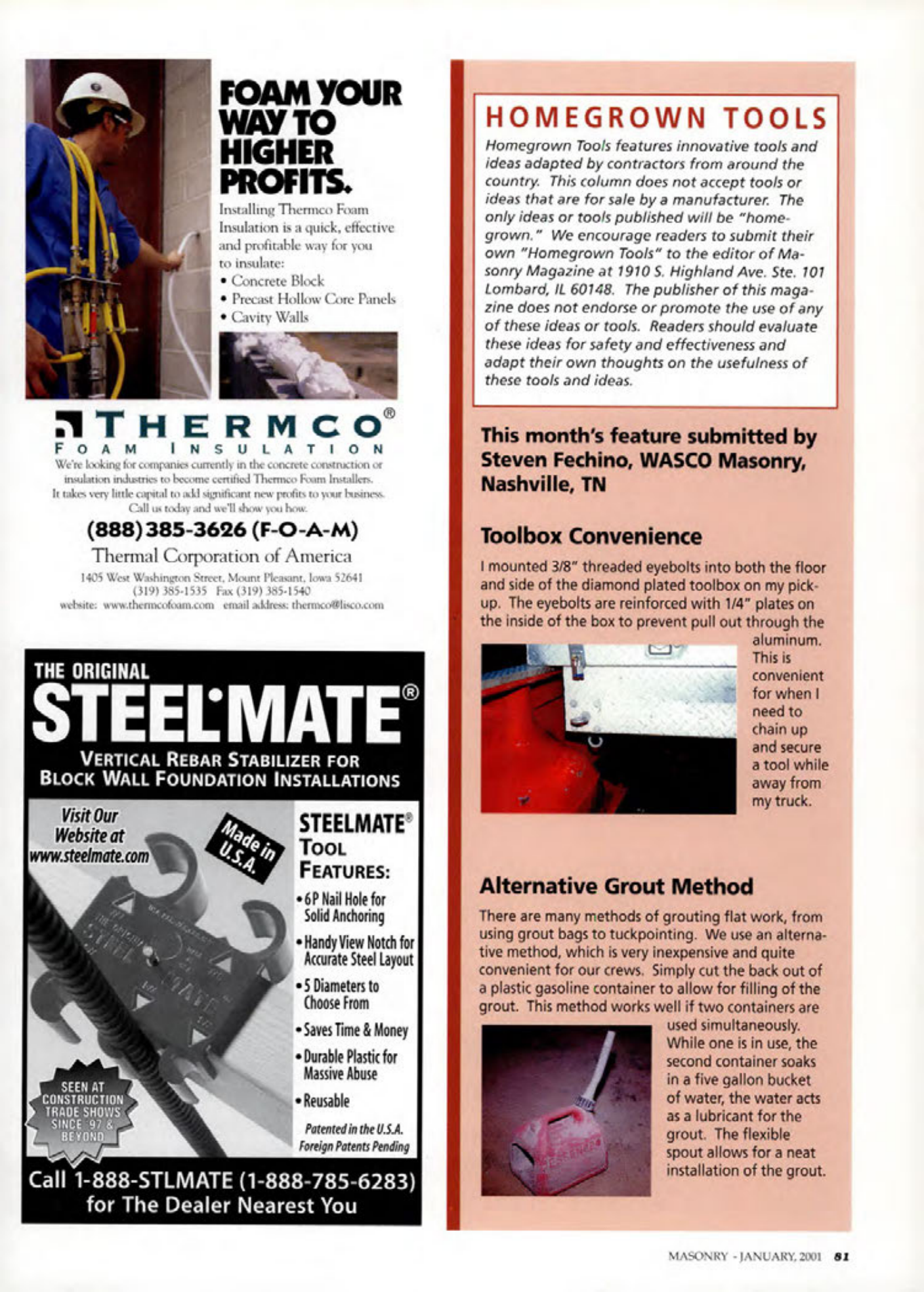 Masonry Magazine January 2001 Page. 81