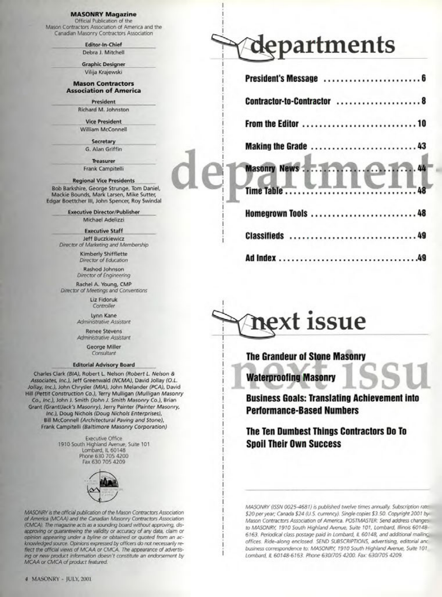Masonry Magazine July 2001 Page. 4
