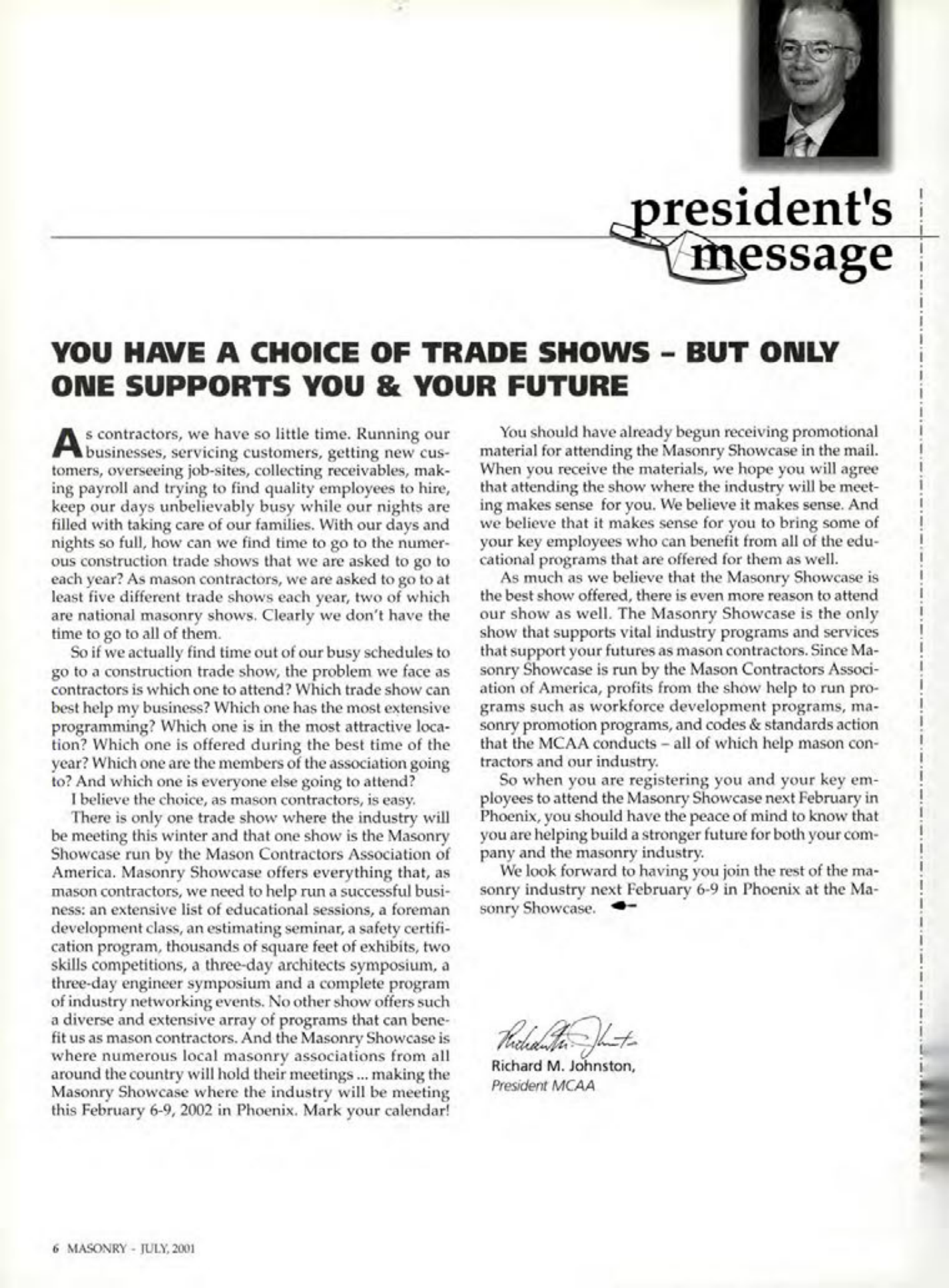 Masonry Magazine July 2001 Page. 6