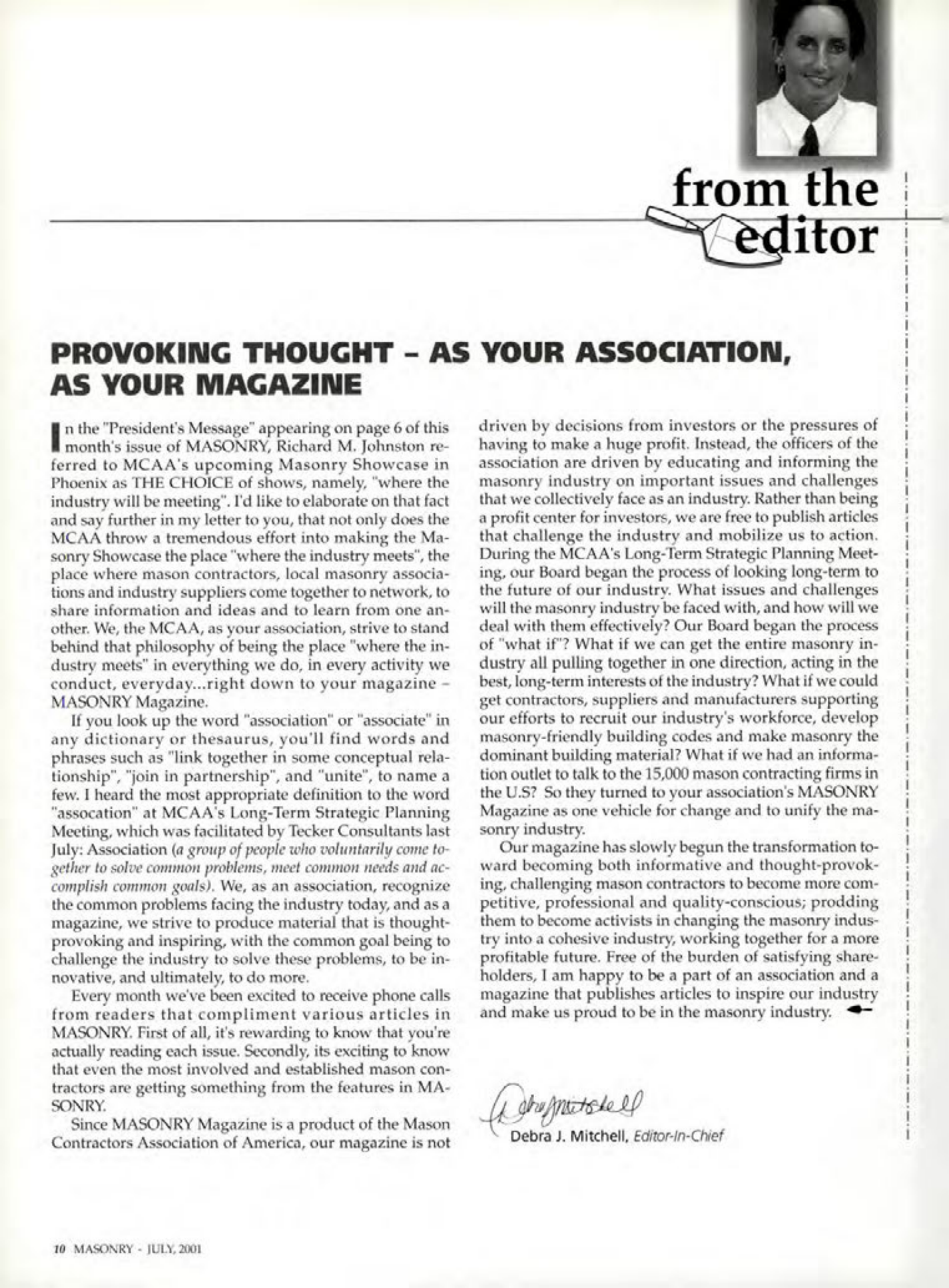 Masonry Magazine July 2001 Page. 10