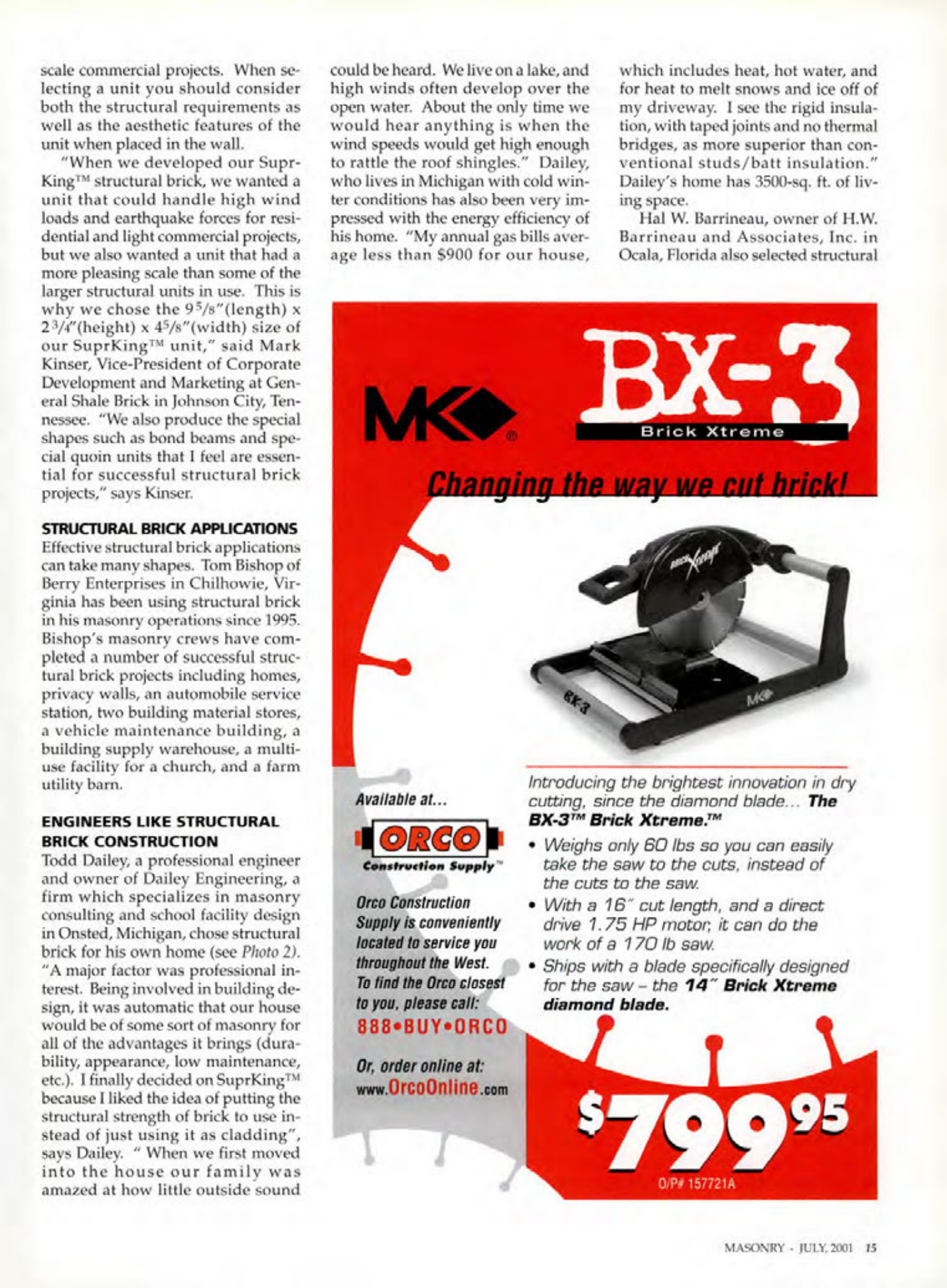 Masonry Magazine July 2001 Page. 15