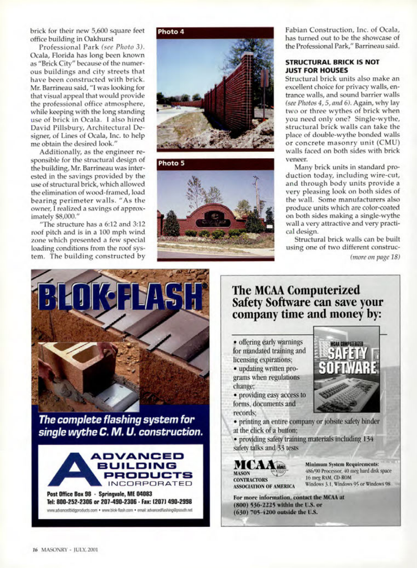 Masonry Magazine July 2001 Page. 16