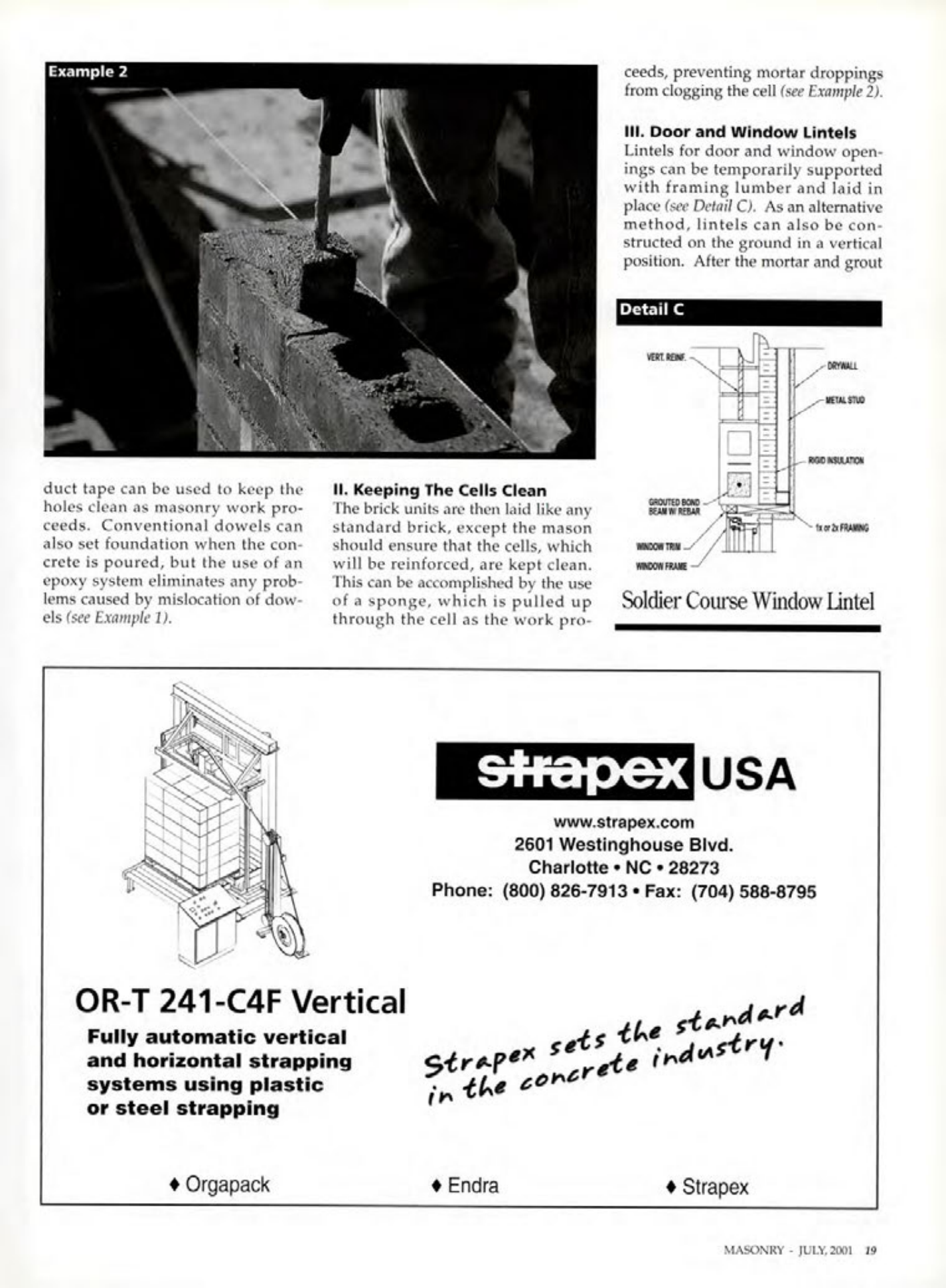 Masonry Magazine July 2001 Page. 19